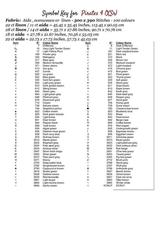 Pirates 4 cross stitch patterns expertly created by Sam Pirates 4 is a swash-buckling pattern that comes as a full coverage pattern with no back-stitching. Additionally, Pirates 4 is available in 2 different design sizes - cross stitch regular & XL And each sale includes both B&W and colour charts