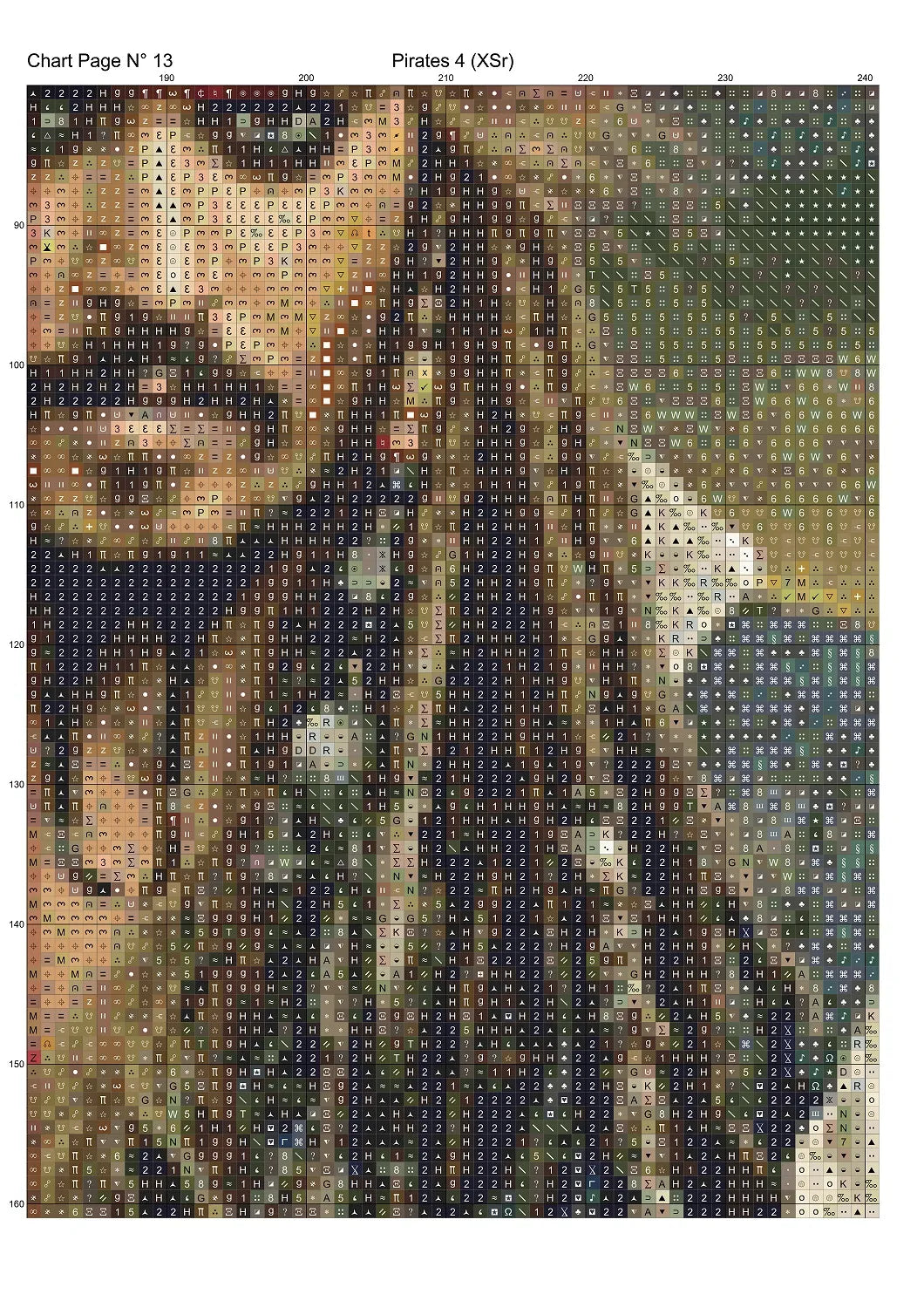 Pirates 4 cross stitch patterns expertly created by Sam Pirates 4 is a swash-buckling pattern that comes as a full coverage pattern with no back-stitching. Additionally, Pirates 4 is available in 2 different design sizes - cross stitch regular & XL And each sale includes both B&W and colour charts