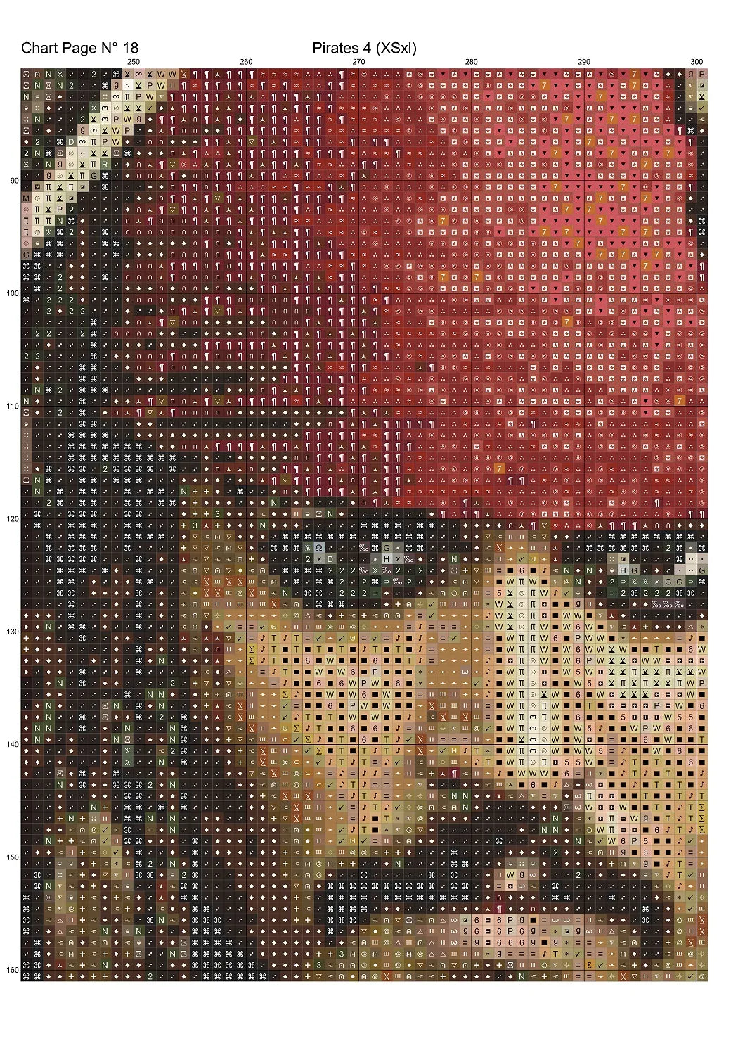 Pirates 4 cross stitch patterns expertly created by Sam Pirates 4 is a swash-buckling pattern that comes as a full coverage pattern with no back-stitching. Additionally, Pirates 4 is available in 2 different design sizes - cross stitch regular & XL And each sale includes both B&W and colour charts