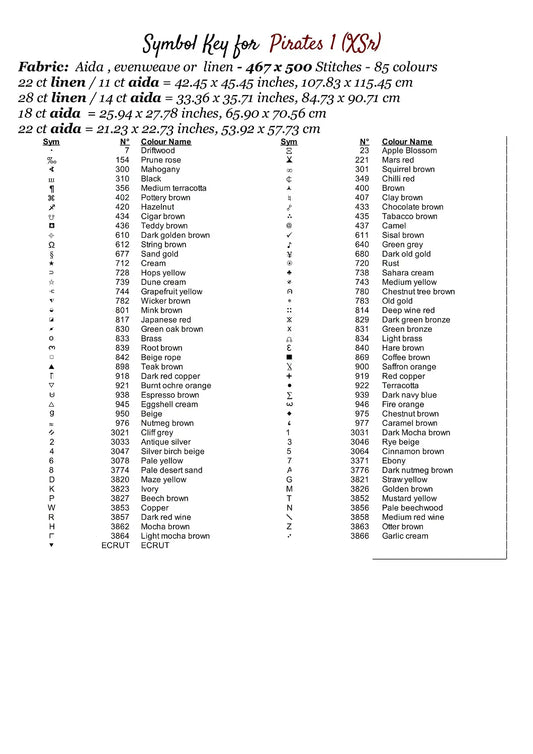 Pirates 1 cross stitch patterns expertly created by Sam Pirates 1 is a swash-buckling cross stitch pattern that comes as a full coverage pattern with no back-stitching. Additionally, the Original Four is available in 2 different design sizes - cross stitch regular & XL And each sale includes both B&W and colour charts