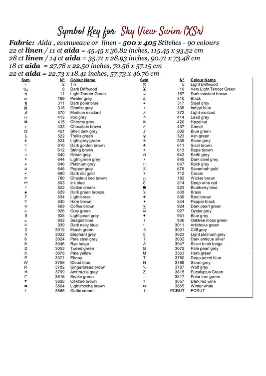 Expertly created from art by Brigitte Werner, under Public Domain CC0 license, Sky View Swim cross stitch patterns. Sky View Swim is a fantasy swan pattern that comes as a full coverage pattern with no back-stitching. Additionally, Sky View Swim is available in 2 different design sizes - cross stitch regular & XL And each sale includes both B&W and colour charts