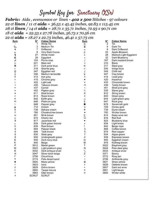 Expertly created by Sam, Sanctuary patterns. Sanctuary is a fantasy TV show pattern that comes as a full coverage pattern with no back-stitching. Additionally, Sanctuary is available in 2 different design sizes - cross stitch regular & XL And each sale includes both B&W and colour charts