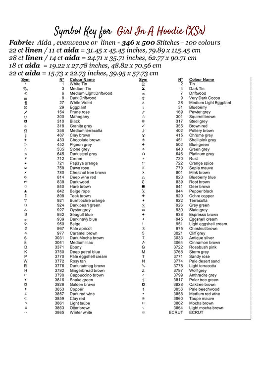 Expertly created from art by Nanne Tiggelman, under Public Domain CC0 license, Girl In A Hoodie patterns. Girl In A Hoodie is a fantasy pattern that comes as a full coverage pattern with no back-stitching. Additionally, Girl In A Hoodie is available in 2 different design sizes - cross stitch regular & XL And each sale includes both B&W and colour charts