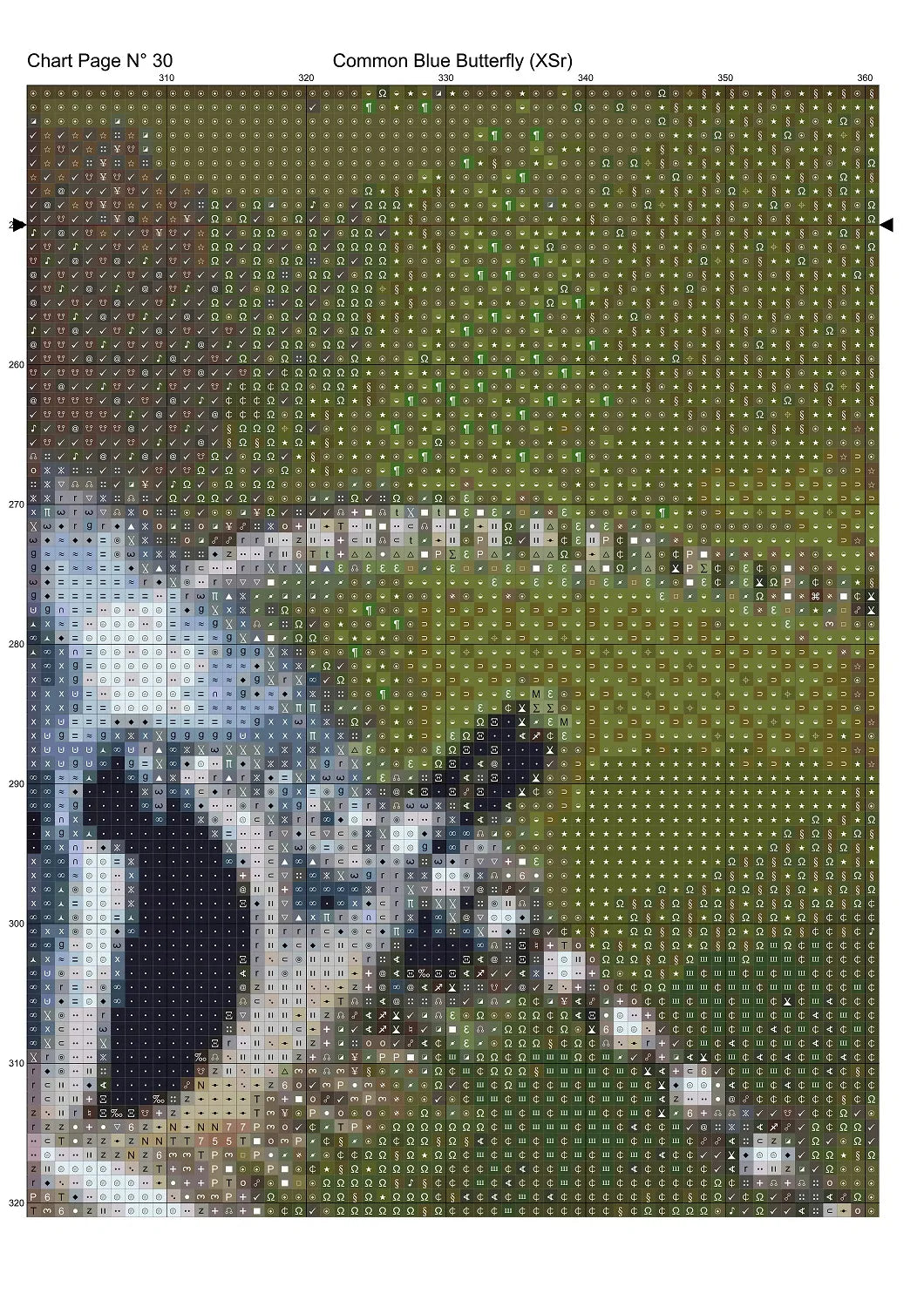 Expertly created from art by TheOtherKev, under Public Domain CC0 license, Common Blue Butterfly patterns. Common Blue Butterfly is a feline art pattern that comes as a full coverage pattern with no back-stitching. Additionally, Common Blue Butterfly is available in 2 different design sizes - cross stitch regular & XL And each sale includes both B&W and colour charts