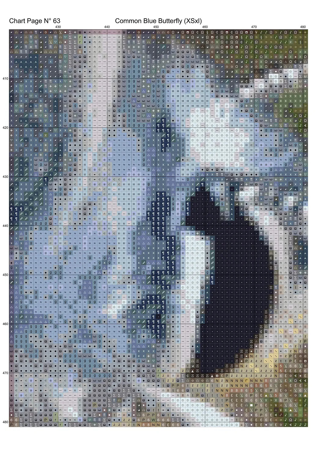 Expertly created from art by TheOtherKev, under Public Domain CC0 license, Common Blue Butterfly patterns. Common Blue Butterfly is a feline art pattern that comes as a full coverage pattern with no back-stitching. Additionally, Common Blue Butterfly is available in 2 different design sizes - cross stitch regular & XL And each sale includes both B&W and colour charts