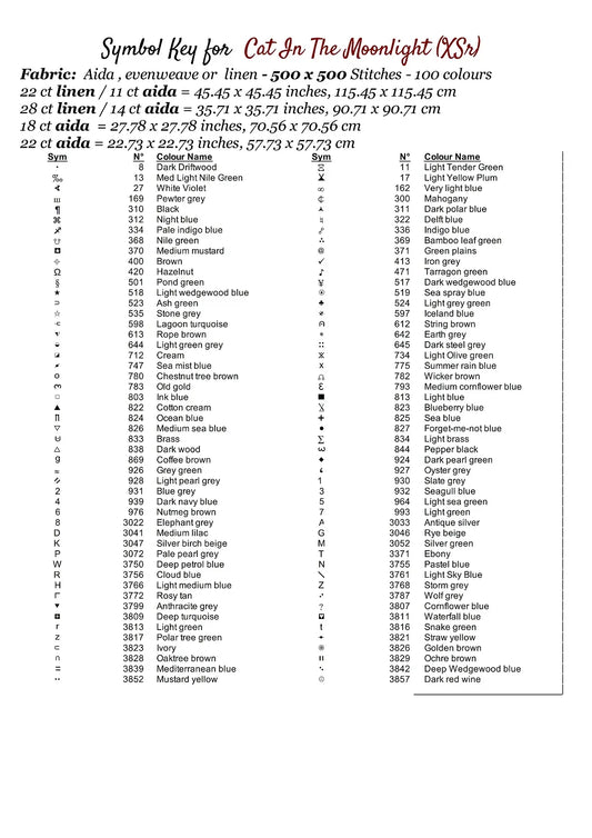 Expertly created from art by Asayuki, under Public Domain CC0 license, Cat In The Moonlight patterns. Cat In The Moonlight is a feline art pattern that comes as a full coverage pattern with no back-stitching. Additionally, Cat In The Moonlight is available in 2 different design sizes - cross stitch regular & XL And each sale includes both B&W and colour charts