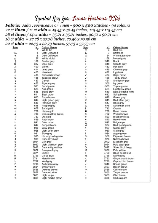 Expertly created from art by Asayuki, under Public Domain CC0 license, Lunar Harbour patterns. Lunar Harbour is a fantasy scifi pattern that comes as a full coverage pattern with no back-stitching. Additionally, Lunar Harbour is available in 2 different design sizes - cross stitch regular & XL And each sale includes both B&W and colour charts