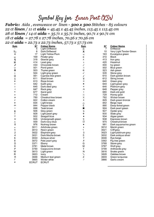 Expertly created from art by Asayuki, under Public Domain CC0 license, Lunar Port patterns. Lunar Port is a fantasy scifi pattern that comes as a full coverage pattern with no back-stitching. Additionally, Lunar Port is available in 2 different design sizes - cross stitch regular & XL And each sale includes both B&W and colour charts