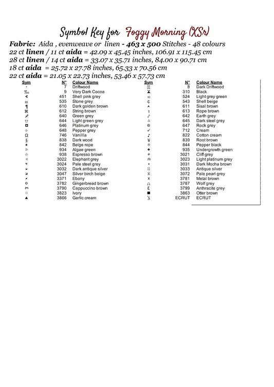 Expertly created from art by Asayuki, under Public Domain CC0 license, Foggy Morning patterns. Foggy Morning is a fantasy scene pattern that comes as a full coverage pattern with no back-stitching. Additionally, Foggy Morning is available in 2 different design sizes - cross stitch regular & XL And each sale includes both B&W and colour charts