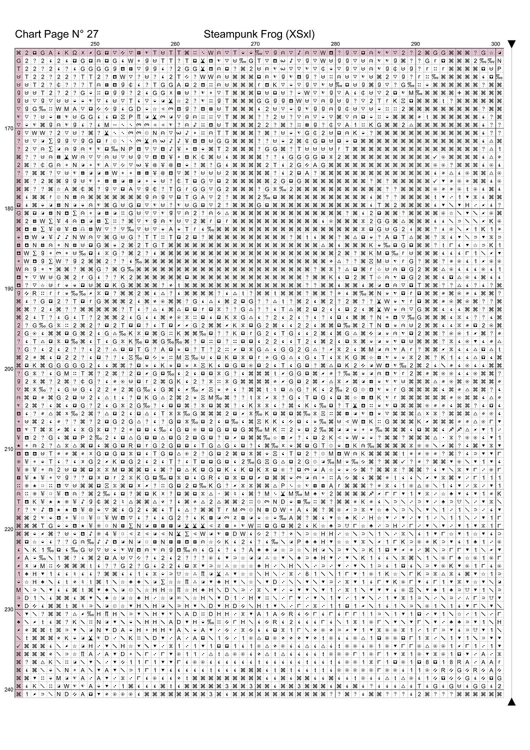 Expertly created from art by Lisa Yount, under Public Domain CC0 license, Steampunk Frog patterns. Steampunk Frog is a fantasy amphibian pattern that comes as a full coverage pattern with no back-stitching. Additionally, Steampunk Frog is available in 2 different design sizes - cross stitch regular & XL And each sale includes both B&W and colour charts