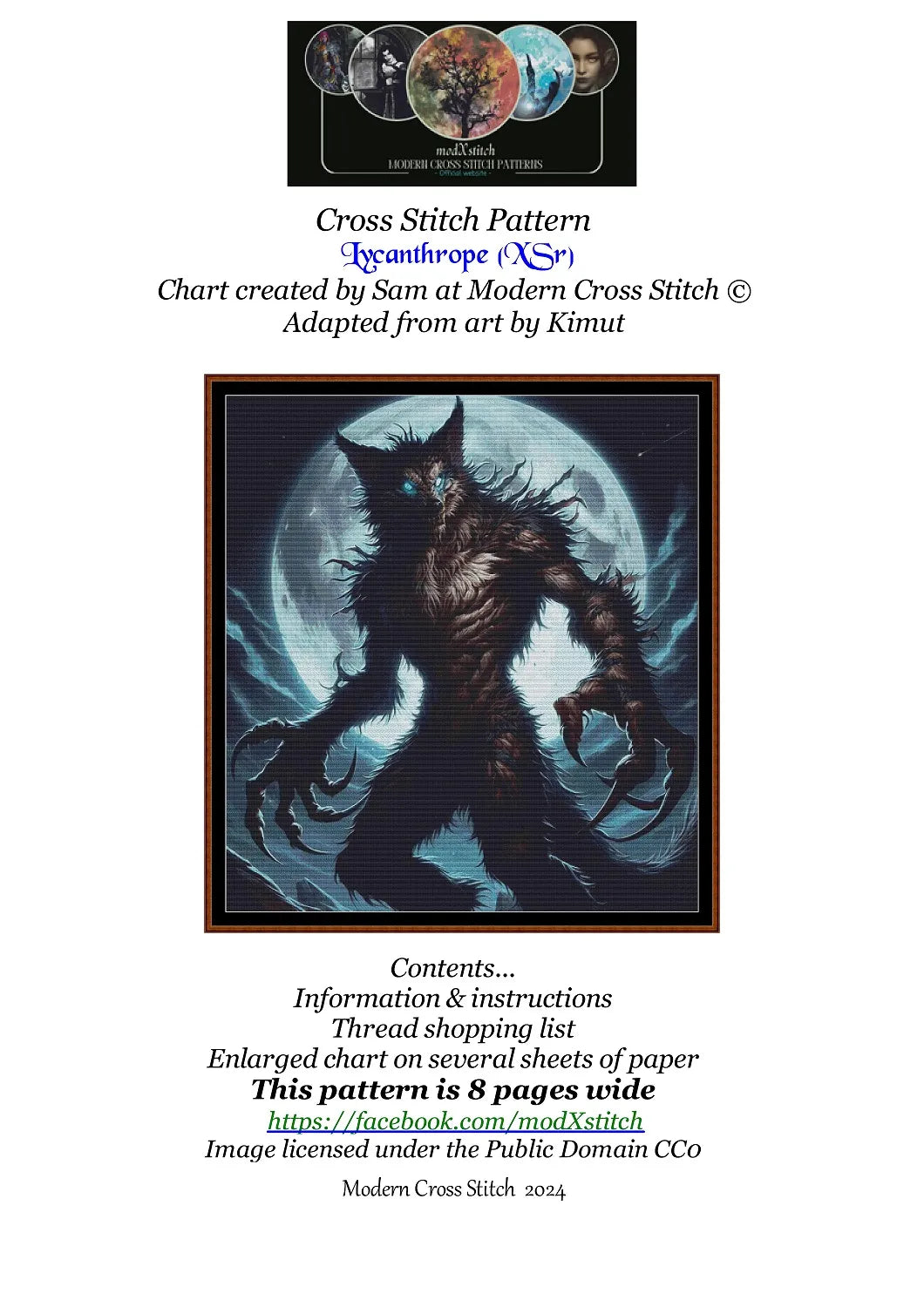 Expertly created from art by Kimut, under Public Domain CC0 license, Lycanthrope patterns.