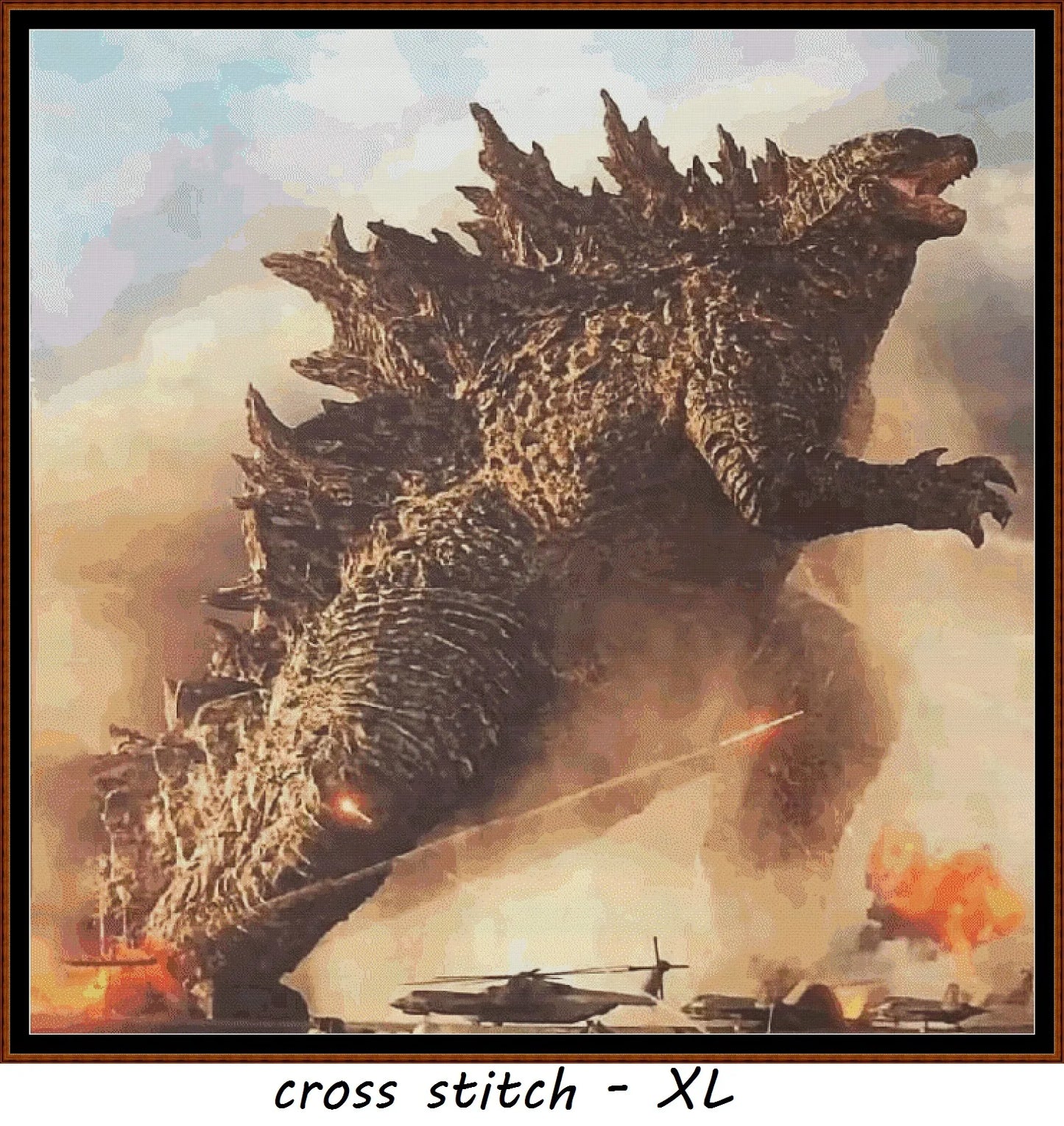 Expertly created by Sam, Godzilla patterns. Godzilla is a fantasy monster pattern that comes as a full coverage pattern with no back-stitching.