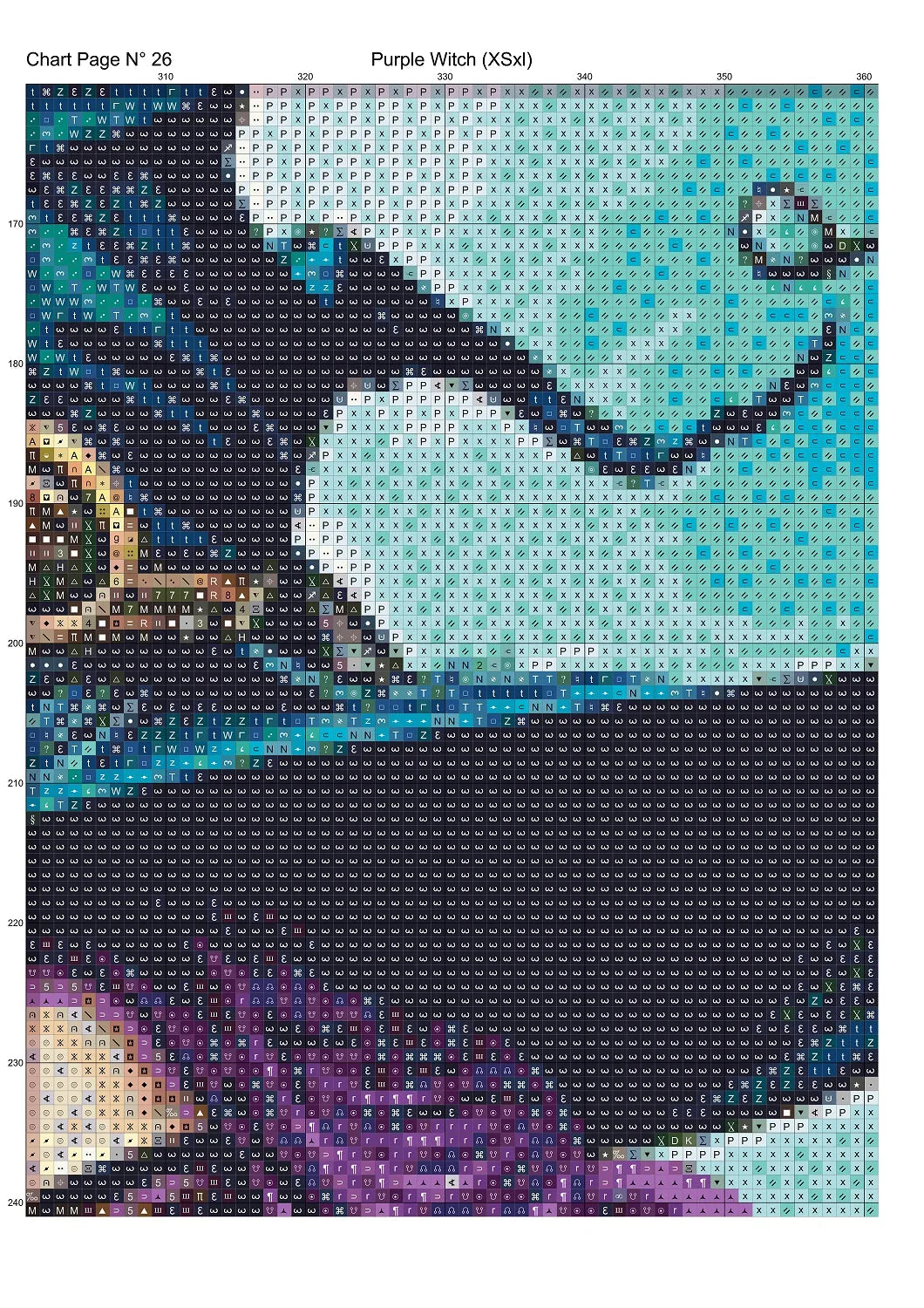 Expertly created from art by CrimsonMystique, under Public Domain CC0 license, Purple Witch patterns. Purple Witch is an art cat cross stitch pattern that comes as a full coverage pattern with no back-stitching. Additionally, Purple Witch is available in 2 different design sizes - cross stitch regular & XL And each sale includes both B&W and colour charts
