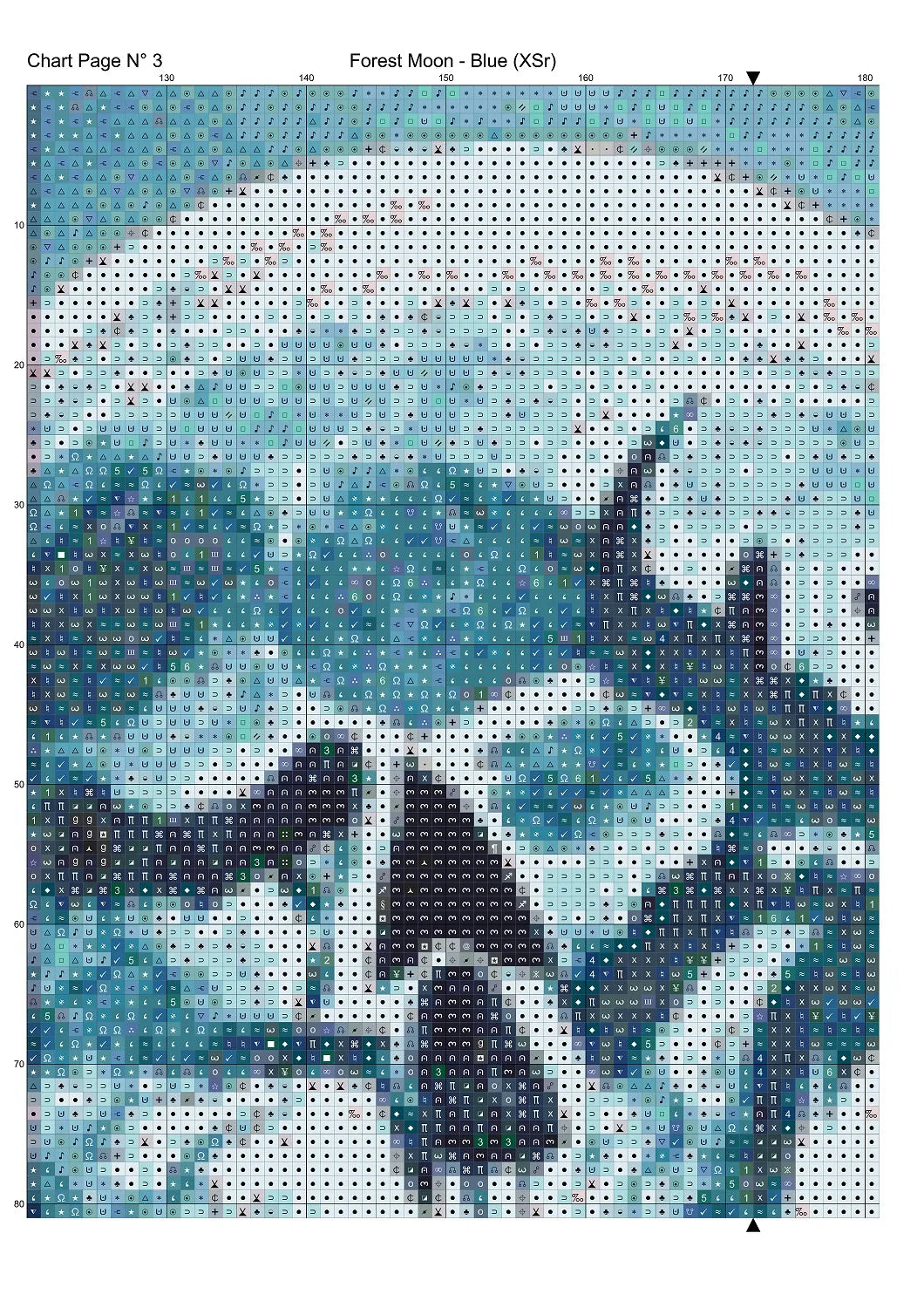 Expertly created from art by Marcia Figg, under Public Domain CC0 license, Forest Moon - Blue patterns. Forest Moon - Blue is a dark fantasy cross stitch pattern that comes as a full coverage pattern with no back-stitching. Additionally, Forest Moon - Blue is available in 2 different design sizes - cross stitch regular & XL And each sale includes both B&W and colour charts