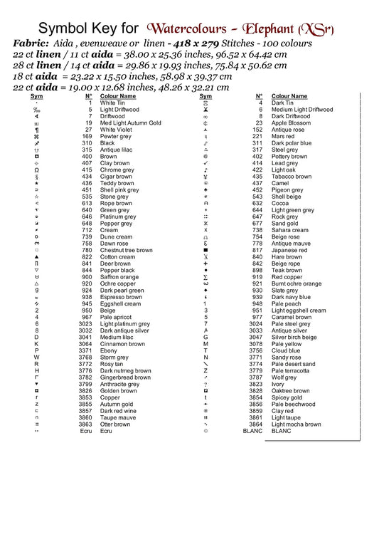Expertly created from art by David Clode, under Public Domain CC0 license, Watercolours - Elephant patterns. Watercolours - Elephant is an art cat cross stitch pattern that comes as a non-full coverage pattern with no back-stitching. Additionally, Watercolours - Elephant is available in 2 different design sizes - cross stitch regular & XL And each sale includes both B&W and colour charts