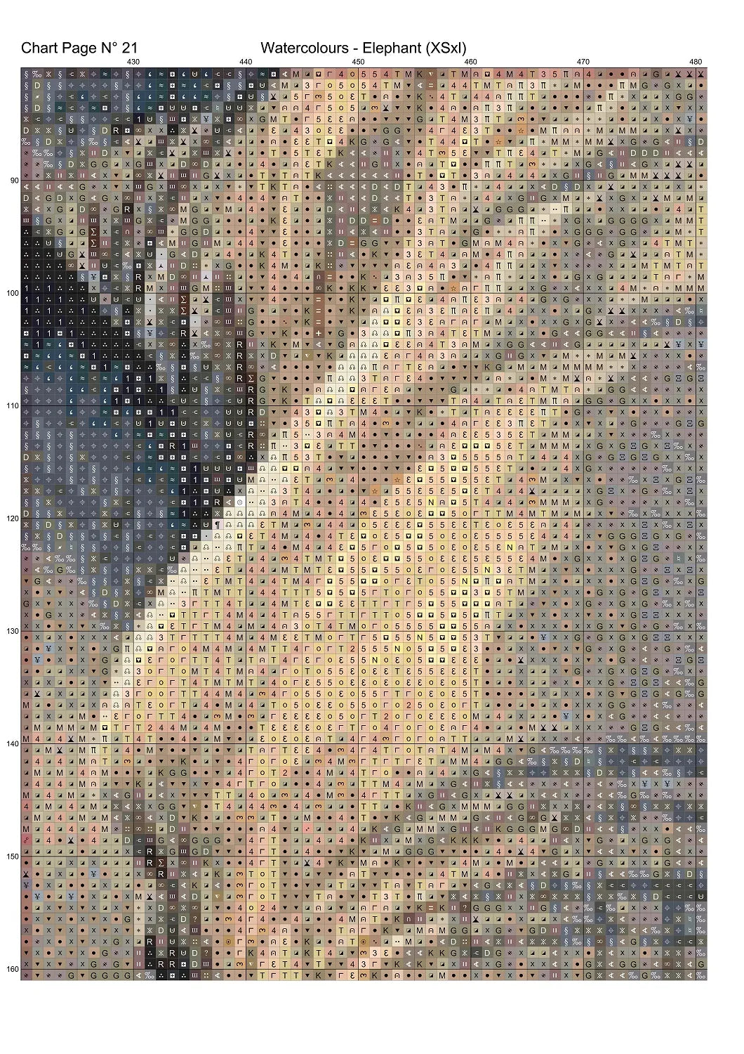 Expertly created from art by David Clode, under Public Domain CC0 license, Watercolours - Elephant patterns. Watercolours - Elephant is an art cat cross stitch pattern that comes as a non-full coverage pattern with no back-stitching. Additionally, Watercolours - Elephant is available in 2 different design sizes - cross stitch regular & XL And each sale includes both B&W and colour charts