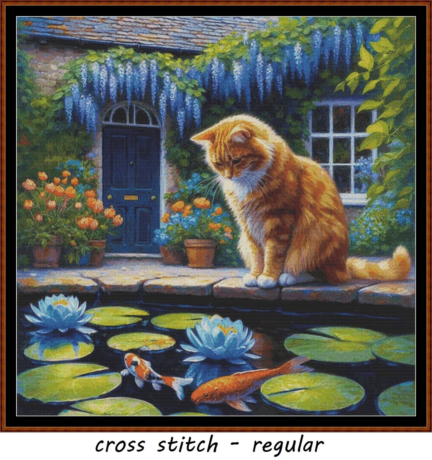 Expertly created from art by David Clode, under Public Domain CC0 license, Fish Watching patterns. Fish Watching is an art cat cross stitch pattern that comes as a full coverage pattern with no back-stitching. Additionally, Fish Hunting is available in 2 different design sizes - cross stitch regular & XL And each sale includes both B&W and colour charts