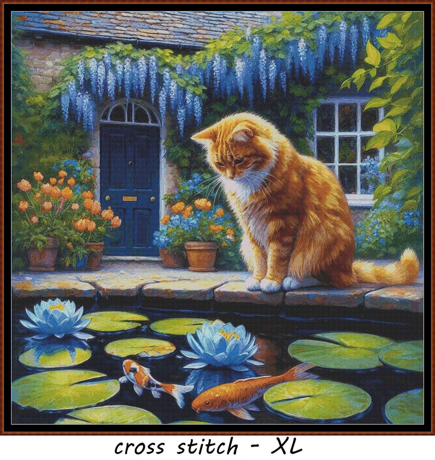 Expertly created from art by David Clode, under Public Domain CC0 license, Fish Watching patterns. Fish Watching is an art cat cross stitch pattern that comes as a full coverage pattern with no back-stitching. Additionally, Fish Hunting is available in 2 different design sizes - cross stitch regular & XL And each sale includes both B&W and colour charts