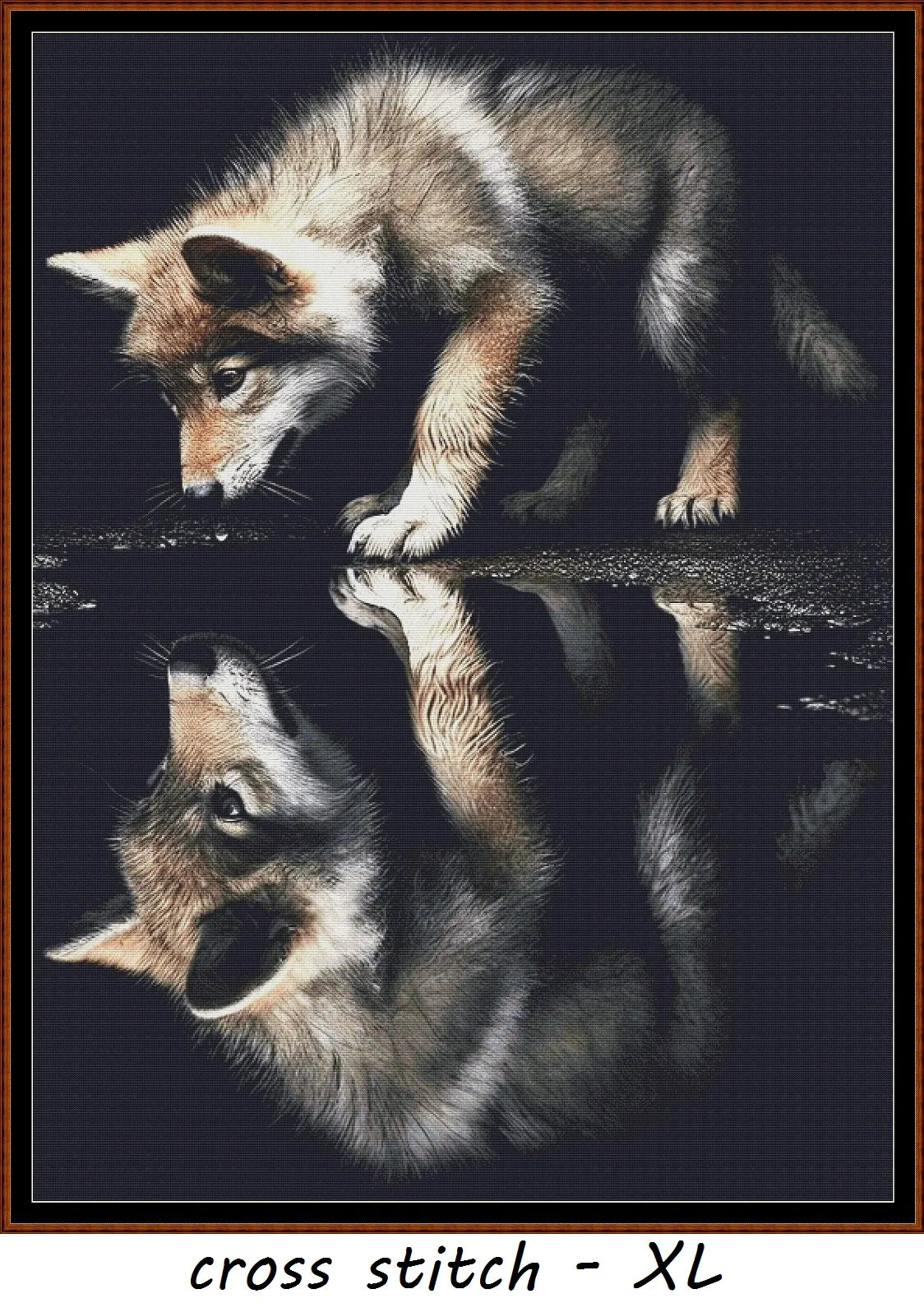 Expertly created from art by Chris0223, under Public Domain CC0 license, Wolf Seeing the Future patterns. Wolf Seeing the Future is a stunning canine cross stitch pattern that comes as a full coverage pattern with no back-stitching. Additionally, Wolf Seeing the Future is available in 2 different design sizes - cross stitch regular & XL And each sale includes both B&W and colour charts