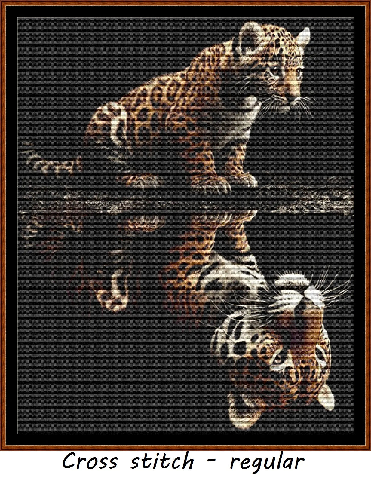 Expertly created from art by Chris0223, under Public Domain CC0 license, Leopard Seeing the Future patterns. Leopard Seeing the Future is a beautiful cat cross stitch pattern that comes as a full coverage pattern with no back-stitching. Additionally, Leopard Seeing the Future is available in 2 different design sizes - cross stitch regular & XL And each sale includes both B&W and colour charts