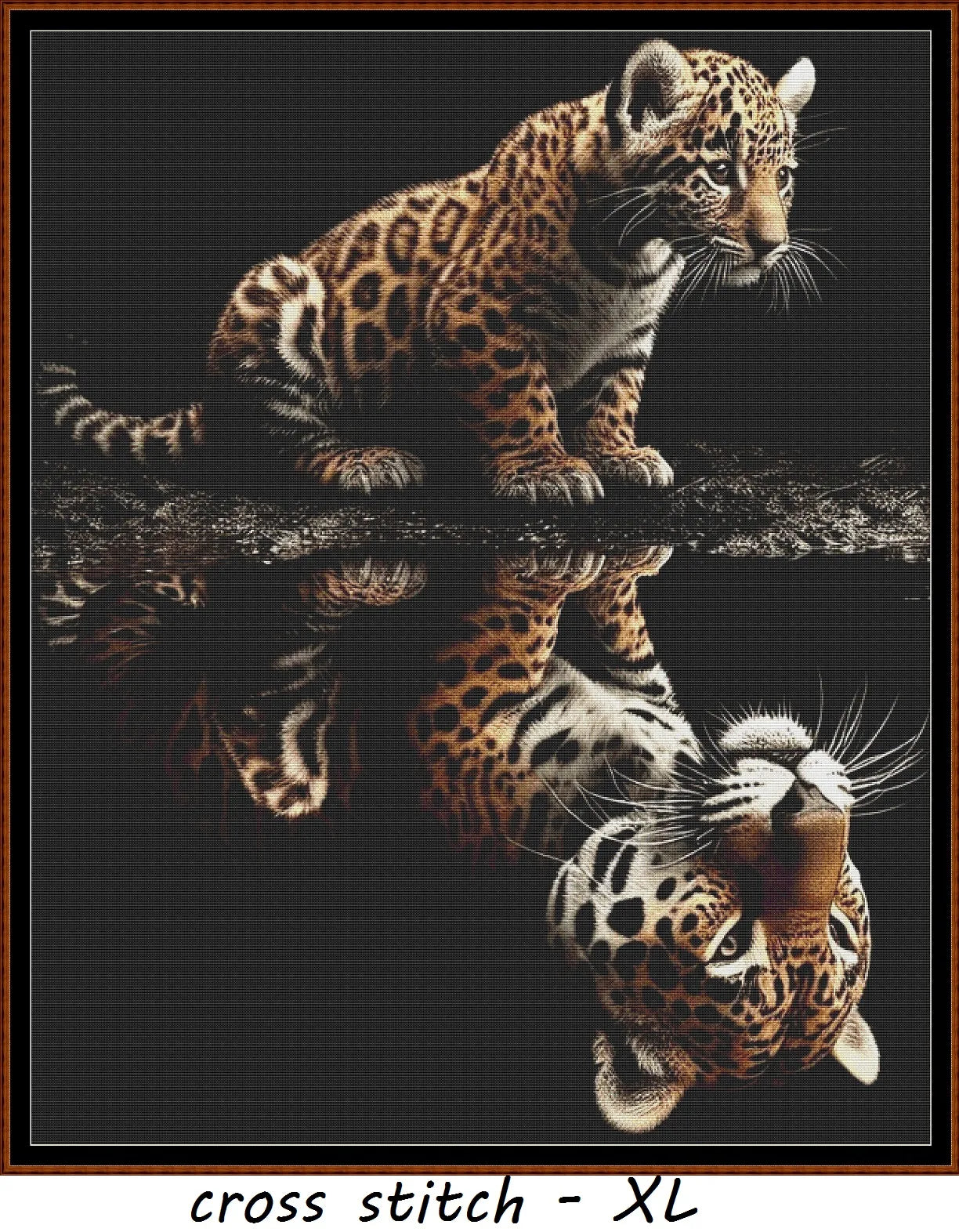 Expertly created from art by Chris0223, under Public Domain CC0 license, Leopard Seeing the Future patterns. Leopard Seeing the Future is a beautiful cat cross stitch pattern that comes as a full coverage pattern with no back-stitching. Additionally, Leopard Seeing the Future is available in 2 different design sizes - cross stitch regular & XL And each sale includes both B&W and colour charts