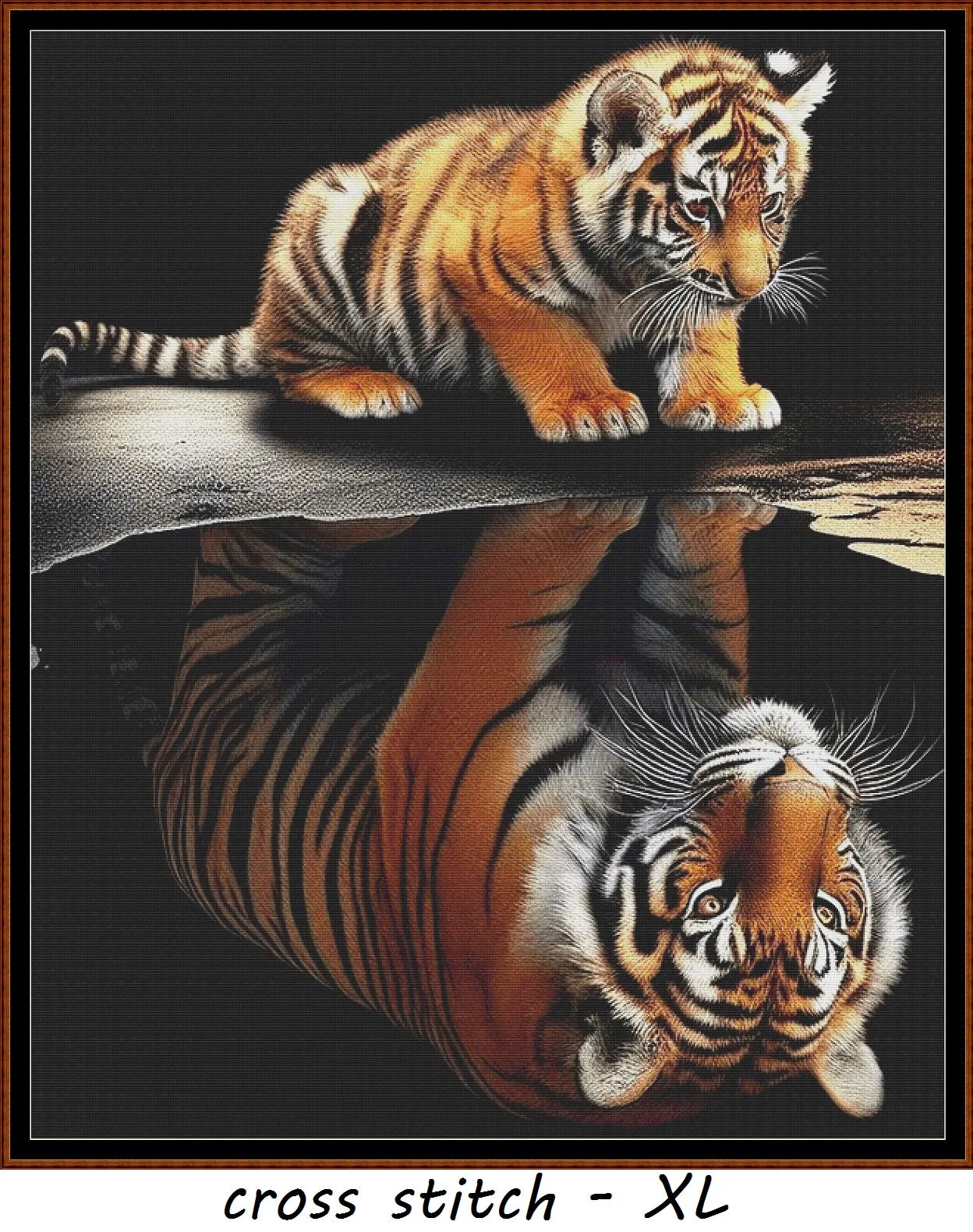 Expertly created from art by Chris0223, under Public Domain CC0 license, Tiger Seeing the Future patterns. Tiger Seeing the Future is a beautiful cat cross stitch pattern that comes as a full coverage pattern with no back-stitching. Additionally, Tiger Seeing the Future is available in 2 different design sizes - cross stitch regular & XL And each sale includes both B&W and colour charts