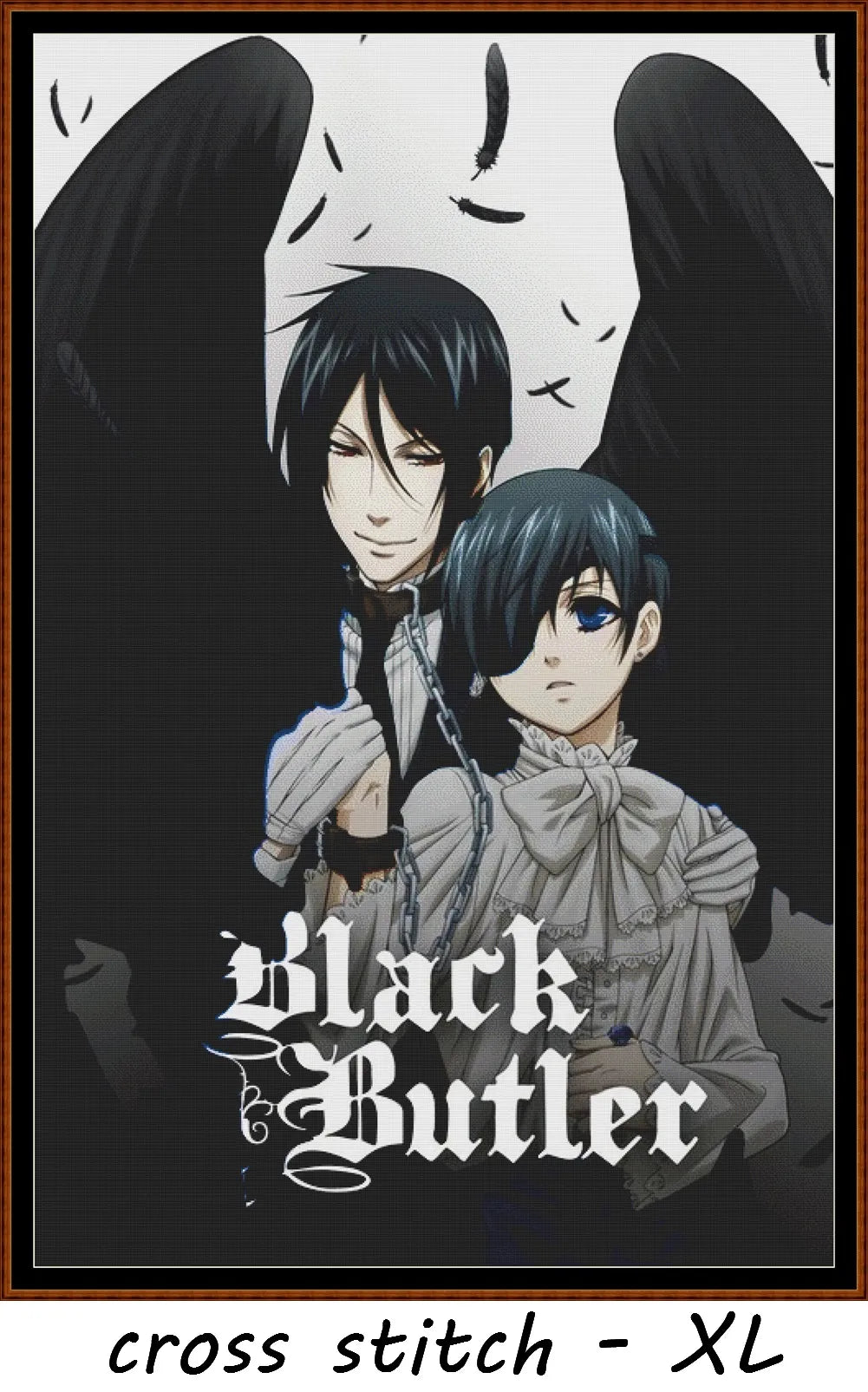 Black Butler cross stitch pattern conceived and expertly created by Sam.