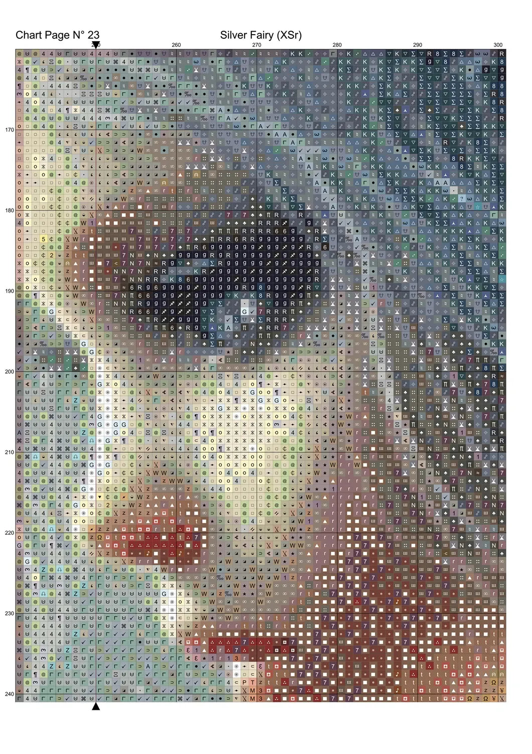 Silver Fairy cross stitch pattern conceived and expertly created by Sam. Inspired by art created by Barbara (BarBus) covered under the Public Domain CC0 license.