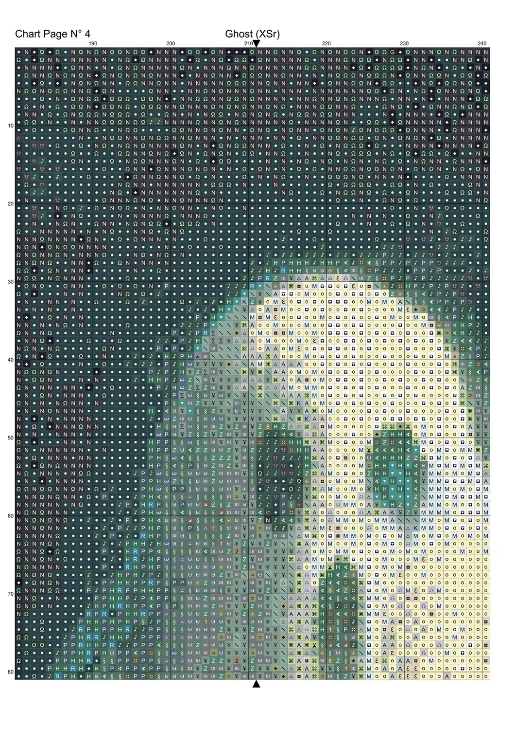 Ghost cross stitch pattern conceived and expertly created by Sam. Inspired by art created by Barbara (BarBus) covered under the Public Domain CC0 license. Ghost is a scarey cross stitch pattern that comes as a full coverage pattern with no back-stitching. Additionally, Ghost is available in 2 different design sizes - cross stitch regular & XL And each sale includes both B&W and colour charts