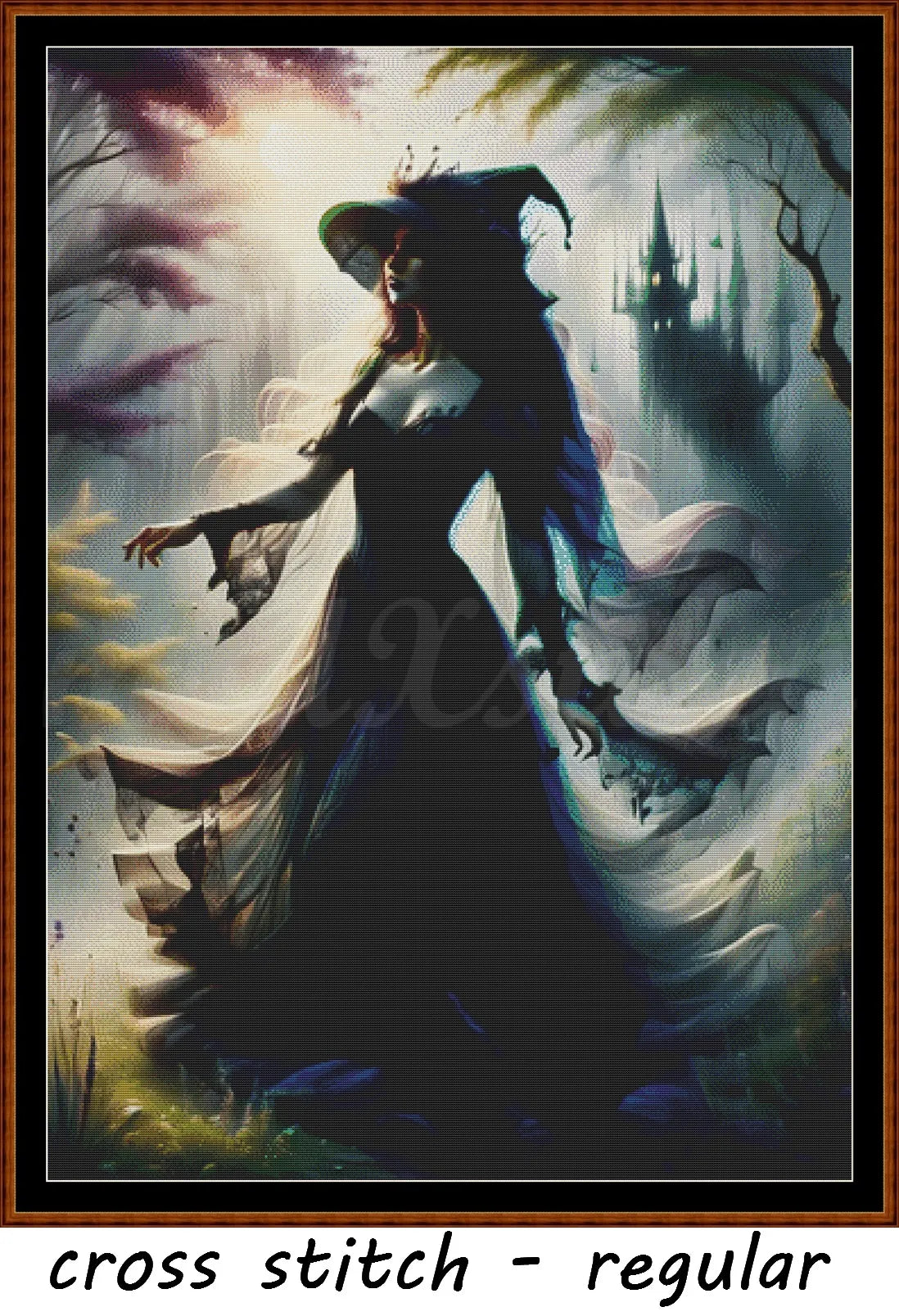 Sunrise Walk cross stitch pattern A unique and exclusive design to modXstitch, conceived and expertly created with the help of AI, by Sam. Sunrise Walk is a fantasy witch style cross stitch pattern that comes as a full coverage pattern with absolutely no back-stitching or pesky half-stitches. Also, Sunrise Walk is available in 2 different design sizes - cross stitch regular & XL And each sale includes both B&W and colour charts