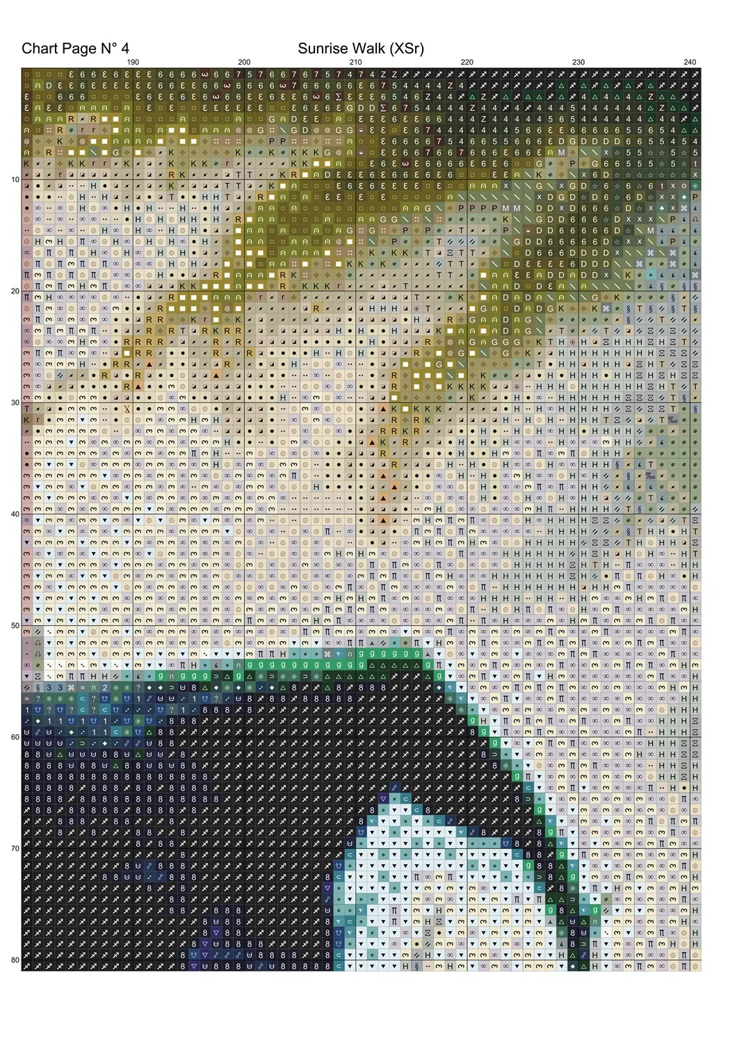 Sunrise Walk cross stitch pattern A unique and exclusive design to modXstitch, conceived and expertly created with the help of AI, by Sam. Sunrise Walk is a fantasy witch style cross stitch pattern that comes as a full coverage pattern with absolutely no back-stitching or pesky half-stitches. Also, Sunrise Walk is available in 2 different design sizes - cross stitch regular & XL And each sale includes both B&W and colour charts