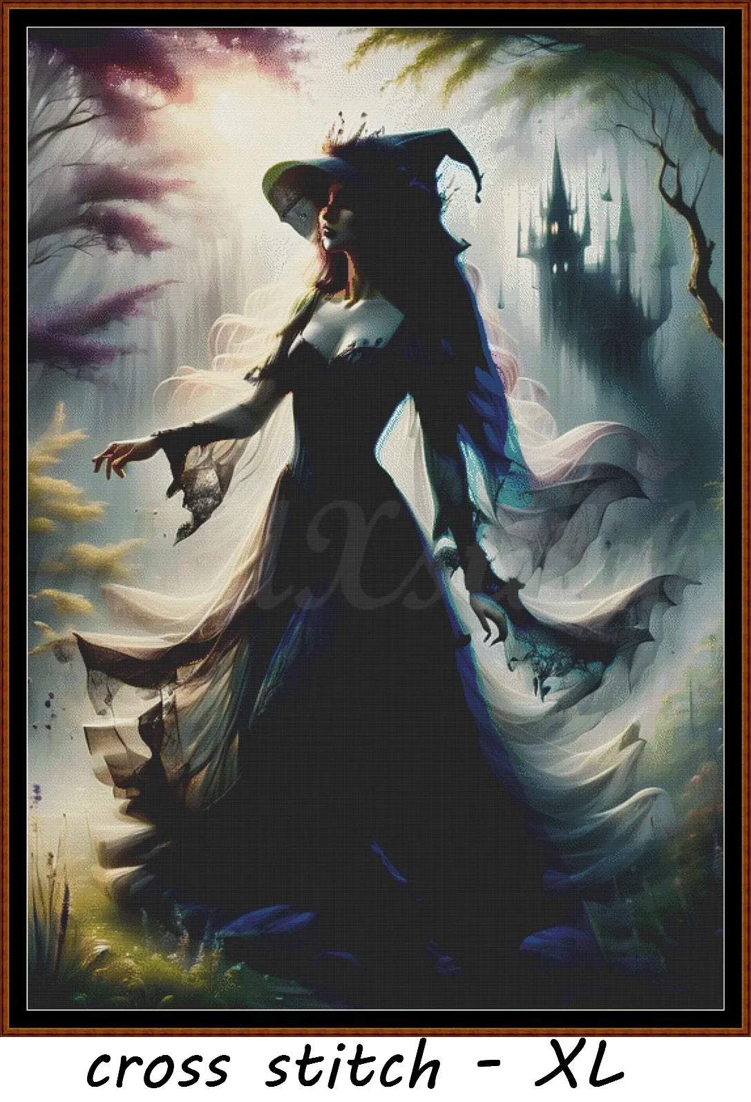 Sunrise Walk cross stitch pattern A unique and exclusive design to modXstitch, conceived and expertly created with the help of AI, by Sam. Sunrise Walk is a fantasy witch style cross stitch pattern that comes as a full coverage pattern with absolutely no back-stitching or pesky half-stitches. Also, Sunrise Walk is available in 2 different design sizes - cross stitch regular & XL And each sale includes both B&W and colour charts