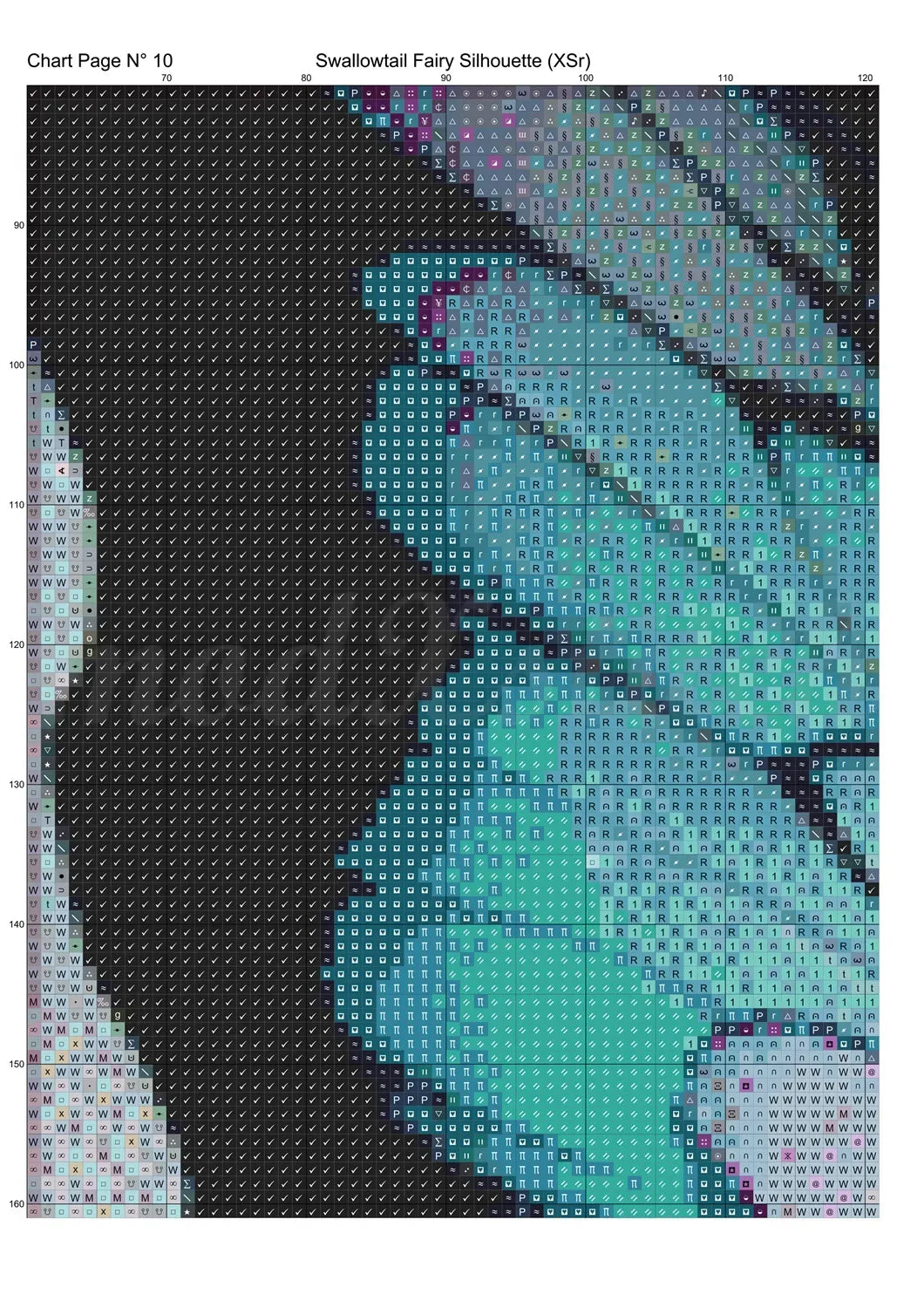 Swallowtail Fairy Silhouette cross stitch pattern A unique and exclusive design to modXstitch, conceived and expertly created with the help of AI, by Sam. Swallowtail Fairy Silhouette is a fantasy style cross stitch pattern that comes as a full coverage pattern with absolutely no back-stitching or pesky half-stitches. Also, Swallowtail Fairy Silhouette is available in 2 different design sizes - cross stitch regular & XL And each sale includes both B&W and colour charts