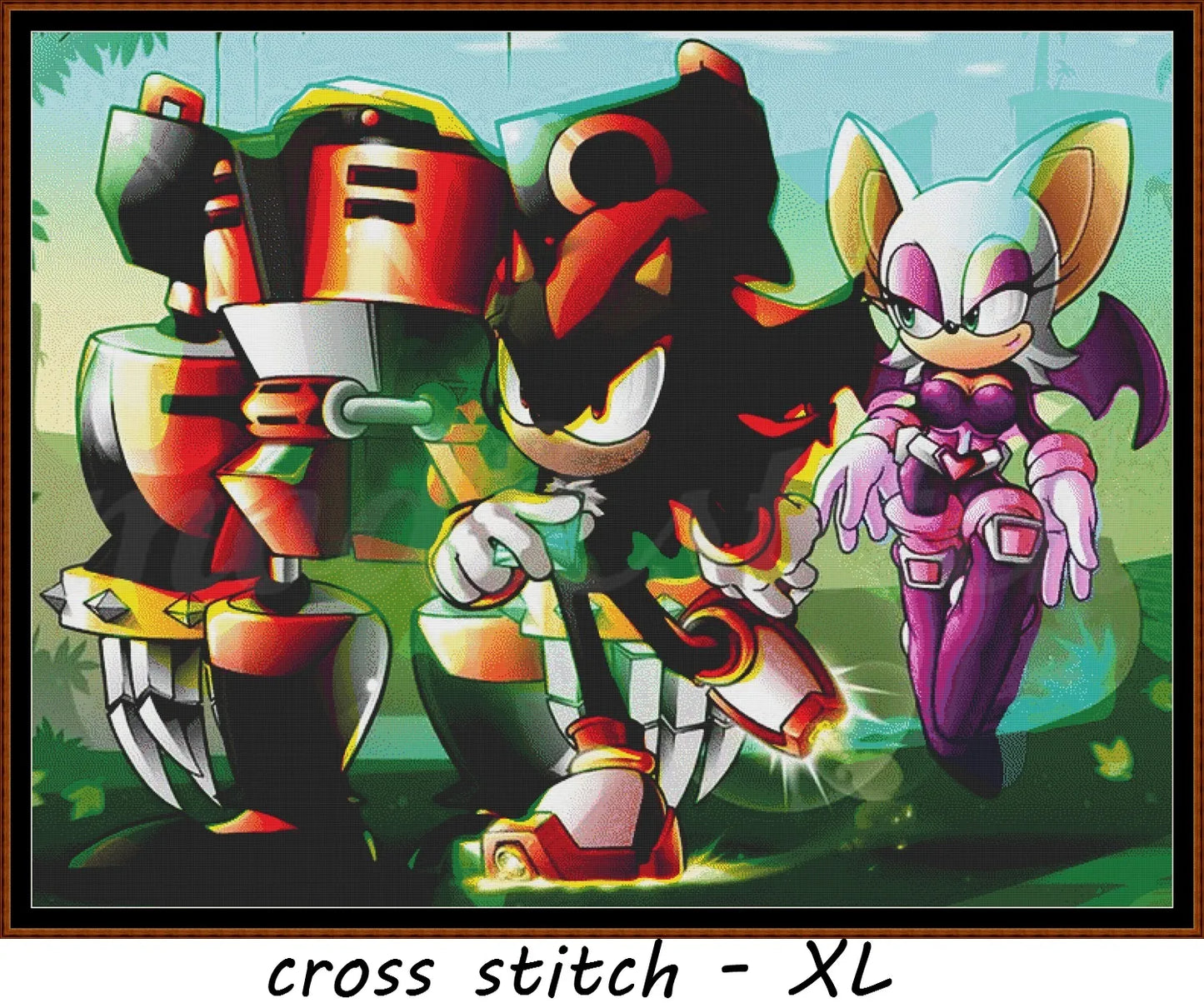 Sonic - Team Dark cross stitch pattern