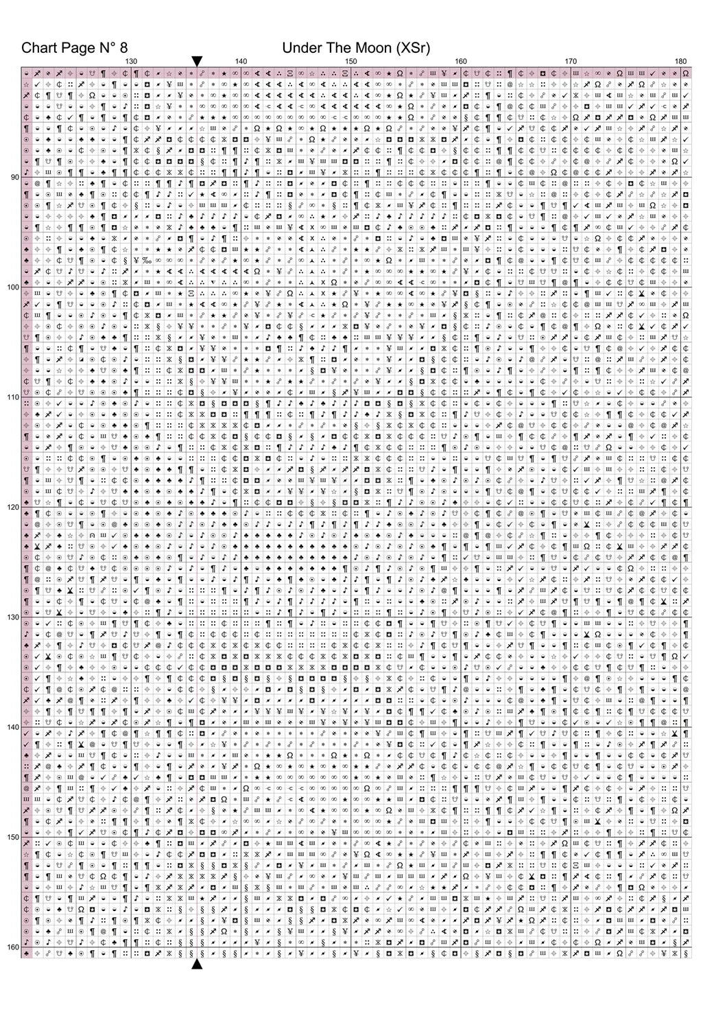 Under The Moon cross stitch pattern A unique and exclusive design to modXstitch, conceived and expertly created with the help of AI, by Sam.