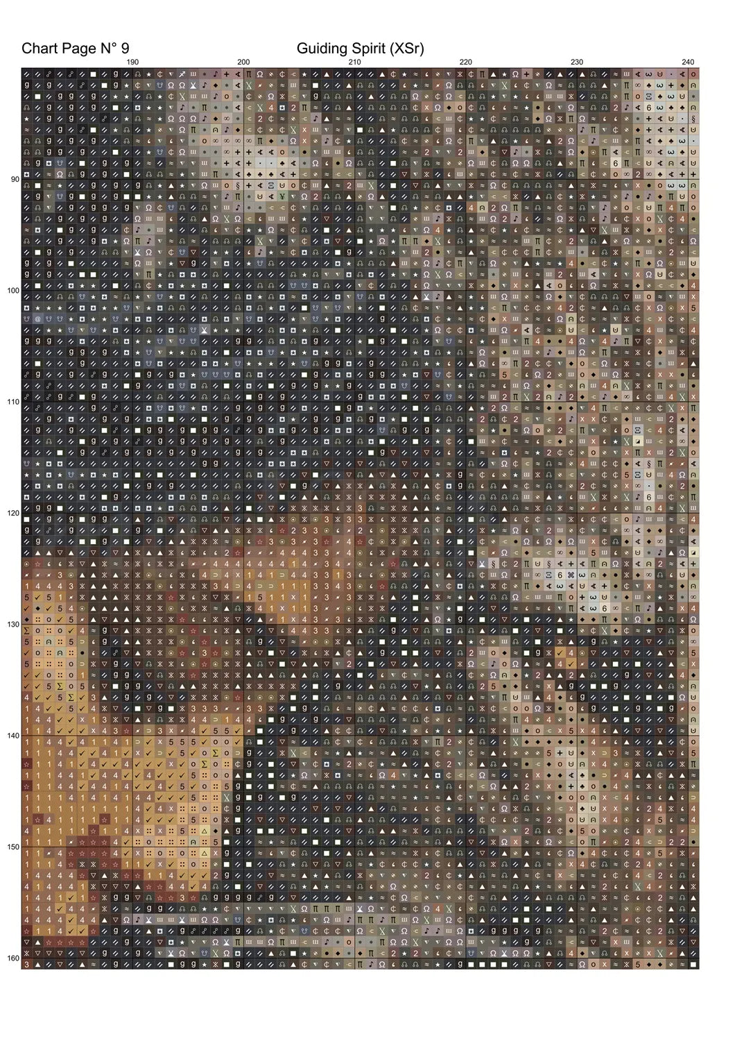 Guiding Spirit cross stitch pattern A unique and exclusive design to modXstitch, conceived and expertly created with the help of AI, by Sam.