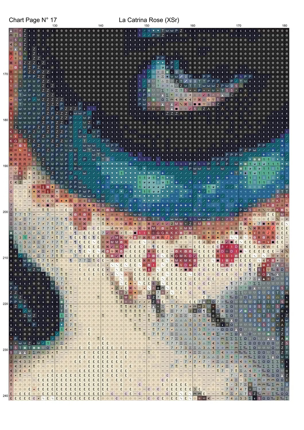 La Catrina Rose cross stitch pattern A unique and exclusive design to modXstitch, conceived and expertly created with the help of AI, by Sam.