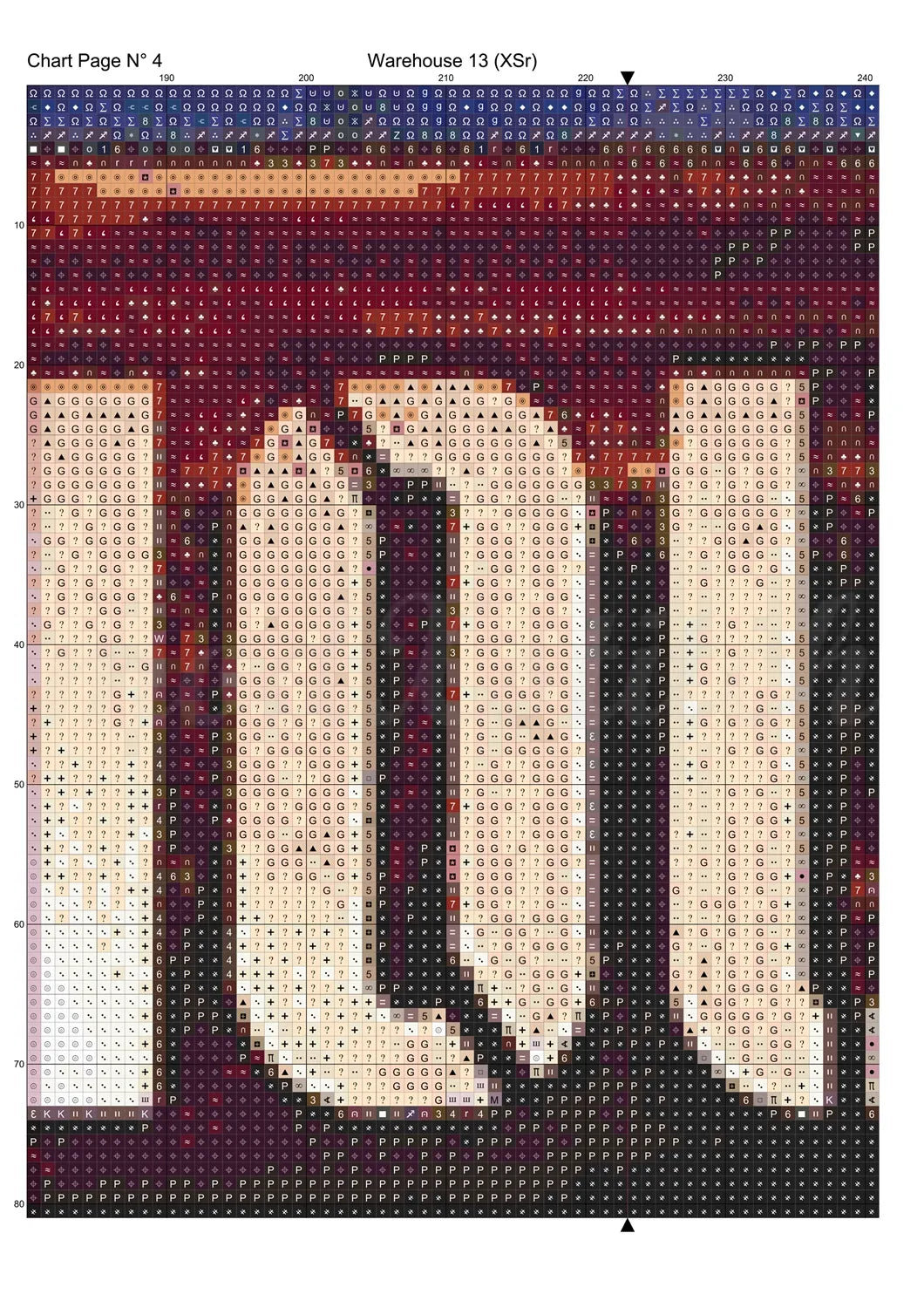Warehouse 13 cross stitch pattern Warehouse 13 is a fantasy TV cross stitch pattern that comes as a full coverage pattern with absolutely no back-stitching or pesky half-stitches. Warehouse 13 is available in 2 different design sizes - cross stitch regular & XL And each sale includes both B&W and colour charts