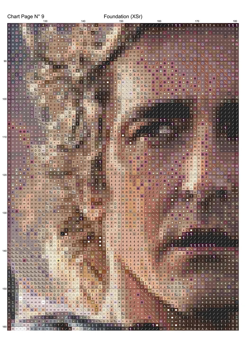 Foundation cross stitch pattern Foundation is a fantasy TV cross stitch pattern that comes as a full coverage pattern with absolutely no back-stitching or pesky half-stitches. Foundation is available in 2 different design sizes - cross stitch regular & XL And each sale includes both B&W and colour charts