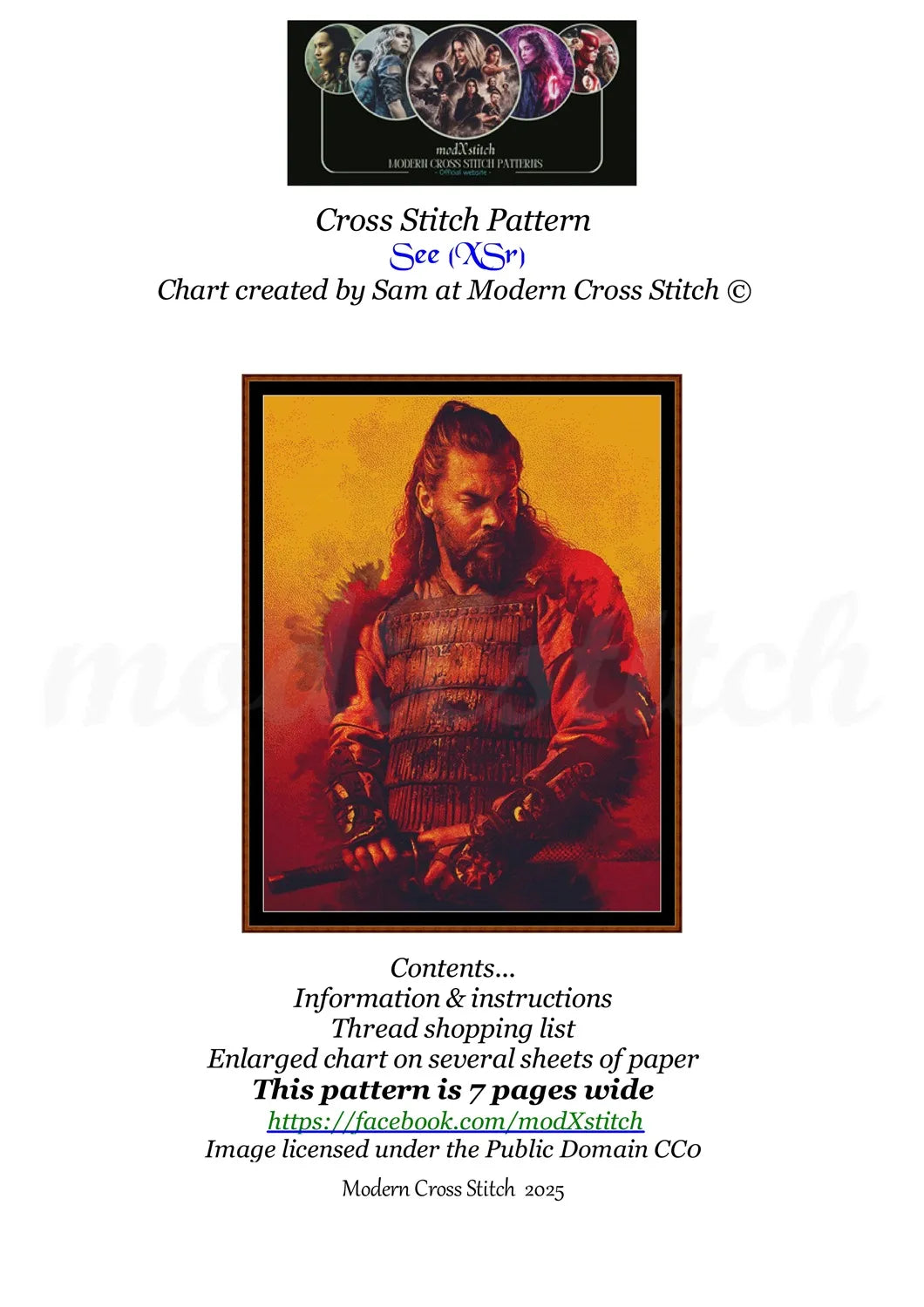 See - Jason Momoa cross stitch pattern See - Jason Momoa is a fantasy TV cross stitch pattern that comes as a full coverage pattern with absolutely no back-stitching or pesky half-stitches. See - Jason Momoa is available in 2 different design sizes - cross stitch regular & XL And each sale includes both B&W and colour charts
