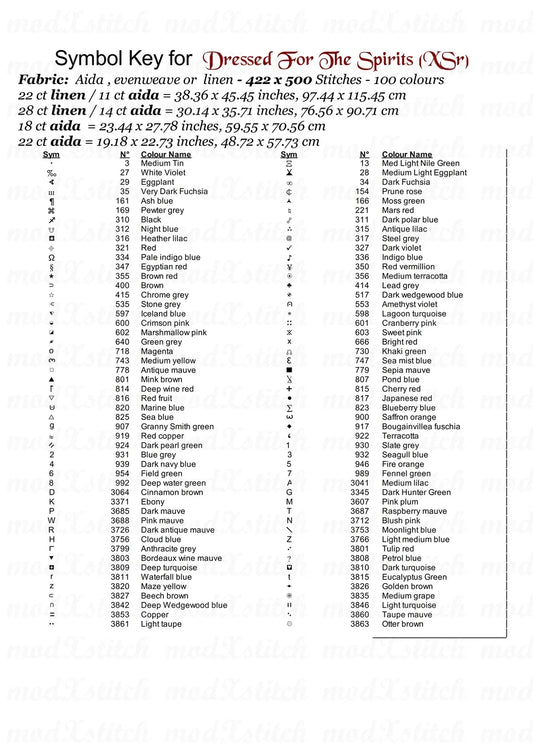 Dressed For The Spirits cross stitch pattern A unique design to modXstitch, expertly created by Sam