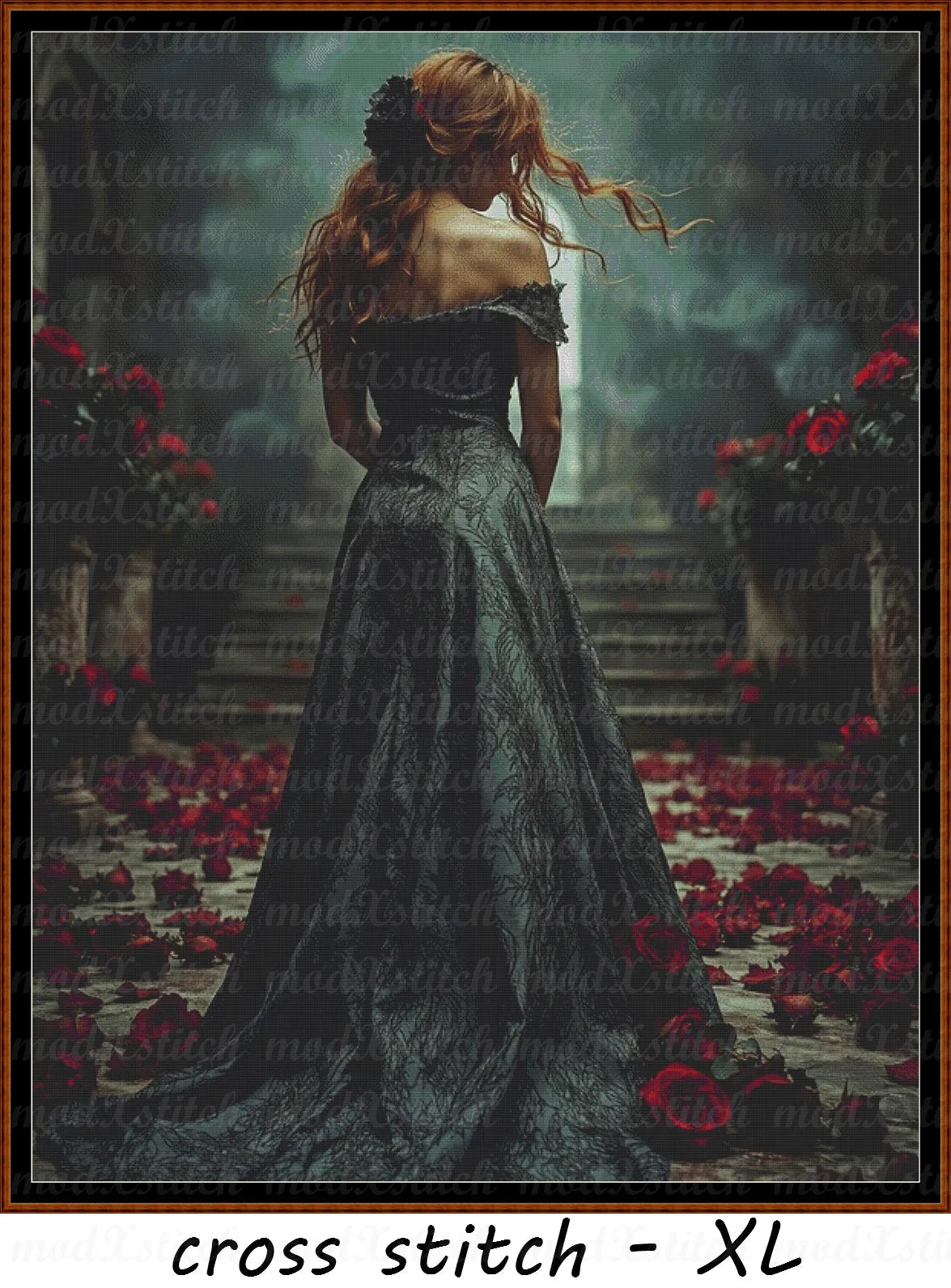Gothic Ladies - Rose cross stitch pattern A unique and exclusive design to modXstitch, conceived and expertly created with the help of AI, by Sam.
