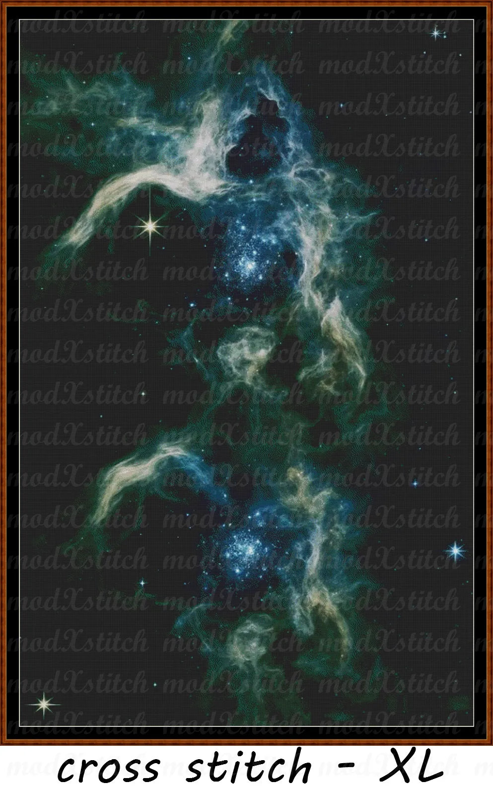 Nebula cross stitch pattern A unique design to modXstitch, image from NASA and pattern expertly created by Sam.