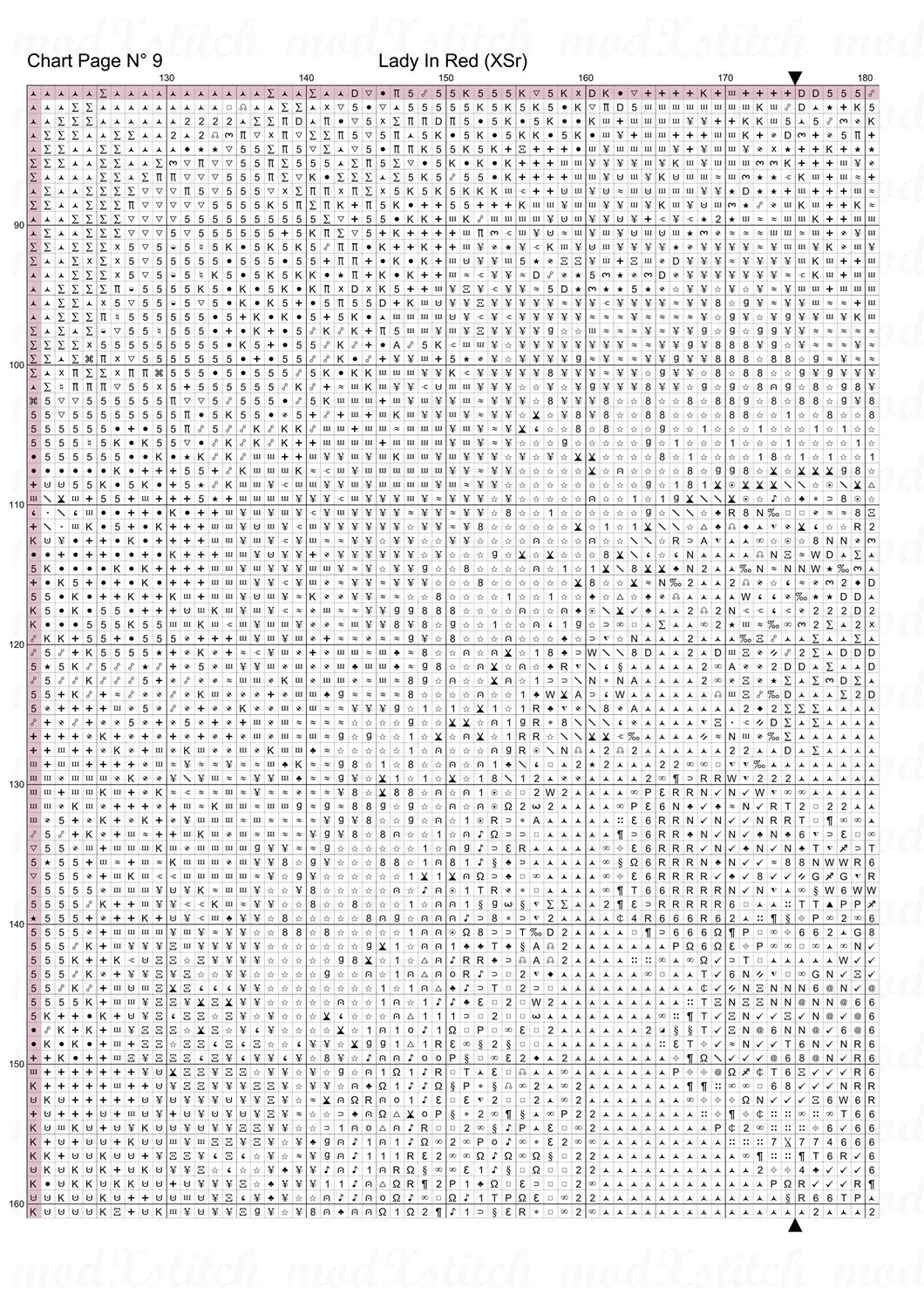 Lady In Red cross stitch pattern A unique and exclusive design to modXstitch, conceived and expertly created with the help of AI, by Sam. Lady In Red is a fantasy cross stitch pattern that comes as a full coverage pattern with absolutely no back-stitching or pesky half-stitches.