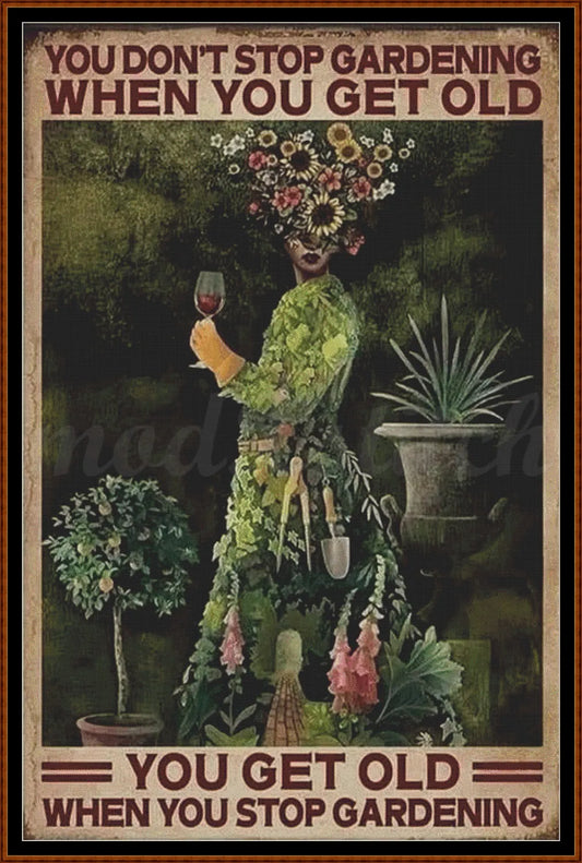 Old Gardener cross stitch pattern A unique design to modXstitch, expertly created by Sam.