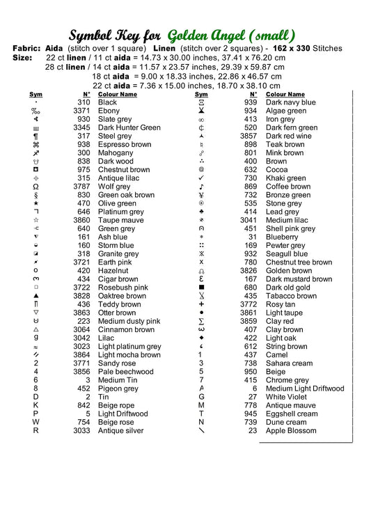 Golden Angel patterns are expertly created from art by 1632224 under Public Domain CC0 license Golden Angel is a fantasy angel pattern that comes as a full coverage pattern with no back-stitching. Additionally, Golden Angel is available in 2 different design sizes - cross stitch small & regular Each sale includes both B&W and colour charts