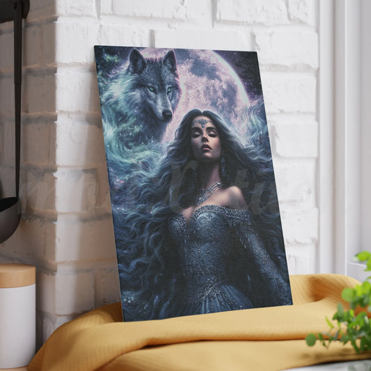 Spirit Guide - Wolf - Tempered Glass Cutting Board