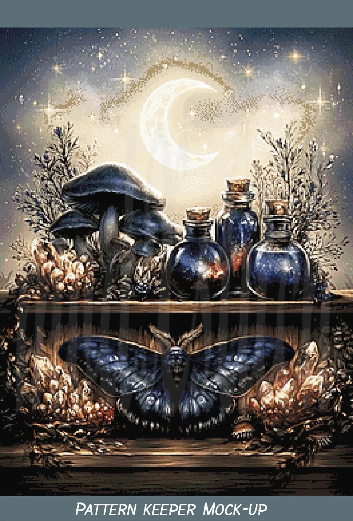 Witch's Shelf - Air Cross Stitch Pattern | Full Coverage Fine Art Chart PDF Bundle