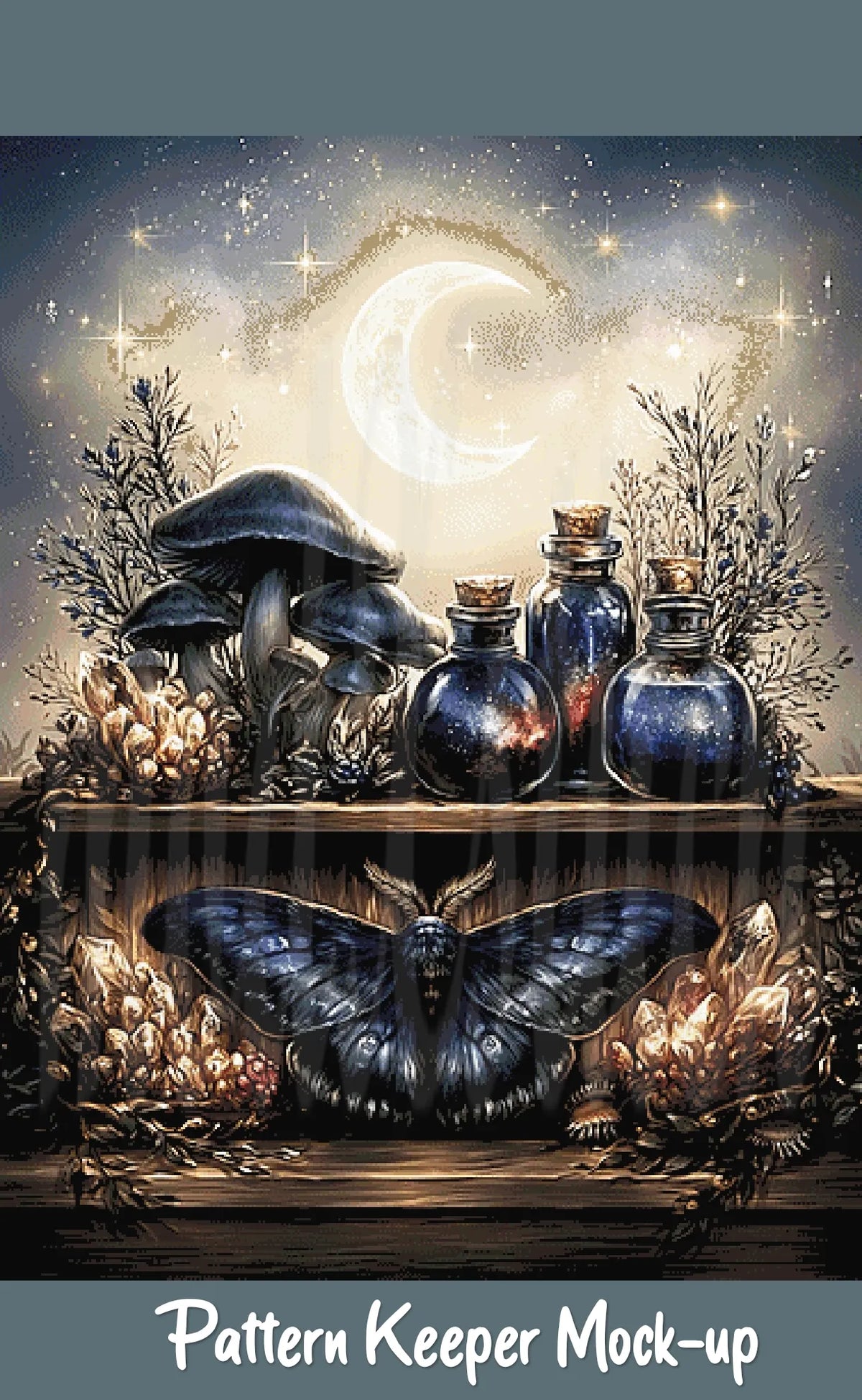 Witch's Shelf - Air Cross Stitch Pattern | Full Coverage Fine Art Chart PDF Bundle