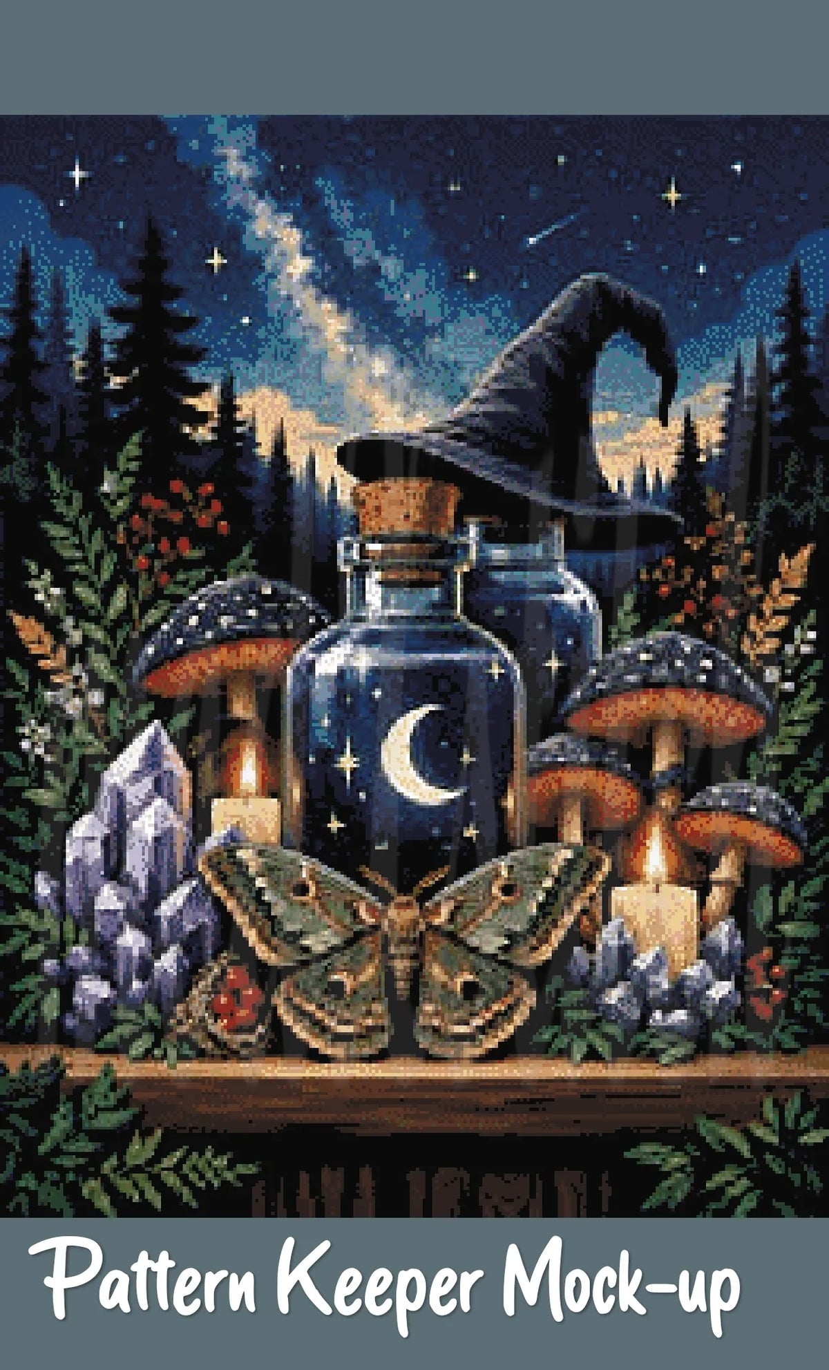 Witch's Shelf - Earth Cross Stitch Pattern | Modern Illustrative Series (150/250/350 Size Bundle)